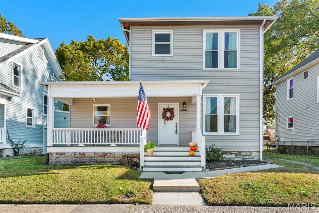 CHARMING AND IMMACULATE 2 STORY HOME - Open concept 3 bedrooms--3 full baths. Nestled on a quiet, tree-lined street in a historic neighborhood, this 1910s Craftsman has undergone a thoughtful transformation that honors its vintage soul while embracing modern ease. Feels like home when you walk through the front door - an uninterrupted flow from the living room to the dining area and into the heart of the house: a brand-new kitchen that feels both timeless and today. Spacious living room is the perfect place to kick back and relax. Large dining room is great for evert day, and entertaining too. The kitchen is spectacular and features an abundance of new shaker style cabinets, quartz countertops, huge center island, stainless appliances, breakfast area and so much natural light. Office for those that work from home or potential for so many uses, playroom, work out area, library, etc. Full bath and roomy main floor laundry complete the main level. Let's go upstairs - primary bedroom suite includes a remodeled private bath with a beautifully tiled shower and walk in closet. 2 additional large bedrooms with ample closet space and a 3rd fully remodeled bath. The basement is unfinished but offers great storage options. Fenced backyard offers a nice deck - a place to exhale, and feel the day’s weight slide off your shoulders. Shed will stay. Inviting covered front porch is a great place to have your morning coffee or end your day with a good book. New air conditioner will be installed before closing. Additional features - original millwork, new flooring throughout, updated lighting - both recessed lighting and trendy new fixtures. The high ceilings in this home feel both regal and inviting. Freshly painted throughout. Timeless elegance is evident.  All the work has been done for you - just move in and call it HOME! Buyers to verify all MLS data, including but not limited to, square footage, measurements, lot size, taxes, exemptions, etc.