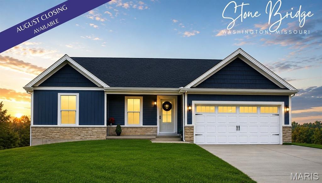 This beautifully designed new construction ranch offers the style, comfort, and functionality. Featuring 3 bedrooms, 2 baths, and a 2-car garage, this home combines modern finishes with thoughtful design for every stage of life.

Inside, you'll find an open-concept floor plan with soaring ceilings, abundant natural light, luxury flooring, and a spacious living area perfect for everyday living and entertaining. The kitchen is the heart of the home, showcasing quartz countertops, a large center island, custom cabinetry, and premium finishes that buyers love.

The private owner's suite offers a relaxing retreat with a spa-inspired bath, walk-in shower, and generous closet space. Two additional bedrooms provide flexibility for guests, a home office, or growing families.

Designed with convenience in mind, this home features a no-step entry and easy-access living spaces, making it ideal for those looking to age in place while remaining equally attractive to young professionals and families seeking low-maintenance living.

Located in Stone Bridge, residents enjoy convenient access to parks, walking trails, shopping, dining, schools, and all that Washington has to offer. If you're looking for a home that blends today's most sought-after finishes with timeless functionality, this is one you won't want to miss.