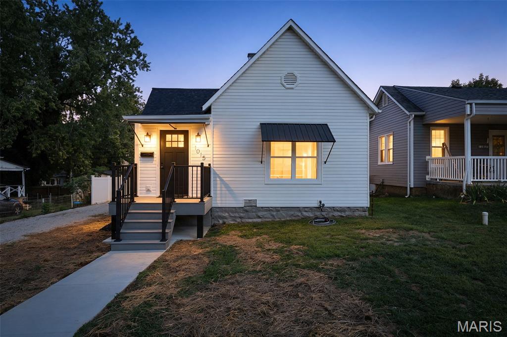 Beautiful 3 bedroom/1 bath ranch nearly 1,200 sq. ft of living space!  Newer roof-2024-30 yr/architectural shingles, totally remodeled down to bare studs.  All new 200 amp electric service and new meter and service entrance cable-2026, all new wiring throughout to include cat-6 wiring for internet & TV 2026, all new blown in insulation-(cellulose) and R-40 in ceilings-2026, all new drywall & painting with smooth finish walls & ceilings-2026, two-tone paint pkg-2026, 5 1/4 base trim pkg throughout, all new interior & exterior doors, black iron hinges & hardware, all new light fixtures & ceiling fans in all bedrooms & living rooms,  3-window bay in Great Room, 11 interior recessed can lights, 1 car garage with new concrete floor, OSB board interior, newer higher end garage door opener with remote door opener installed by Renner Garage Door August 2026, High end LVP flooring w/25 yr warranty throughout 2026, main floor laundry, all new vinyl windows with screens & tilt in sash for easy cleaning.  Beautiful Kitchen with 42" tall upgraded new white cabinetry, easy reach corner, plenty of drawers, 8" deep upgraded sink with goose neck upgraded faucet, garbage disposal 2026, all new Samsung stainless steel appliances-including smooth top range, microwave, dishwasher & double door fridge w/ice maker & refrigerator cabinet-May 2026 Nice utility shed for tools, lawn mowers, weed eaters etc w/new exterior door, 2 new frost-free hose bibs at exterior of house front/back, all new concrete sidewalk & back porch overlay-March 2026, New 8' x 6' composite covered front porch with concrete pad & footings poured underneath and all new aluminum post, railings, & steps-August 2026, new sump pump installed August 2026, new black metal awnings at front porch and front twin windows-August 2026, new sump pump installed-August 2026.  This home is walking distance to public library, retail, parks, & more.  Walking distance to DeSoto High School and Friday night football games!!  Off street parking to include an 11' x 110' long driveway to park just about anything you want!!  (No subdivision to deal with!)  Make this YOUR new home for the upcoming holidays!!