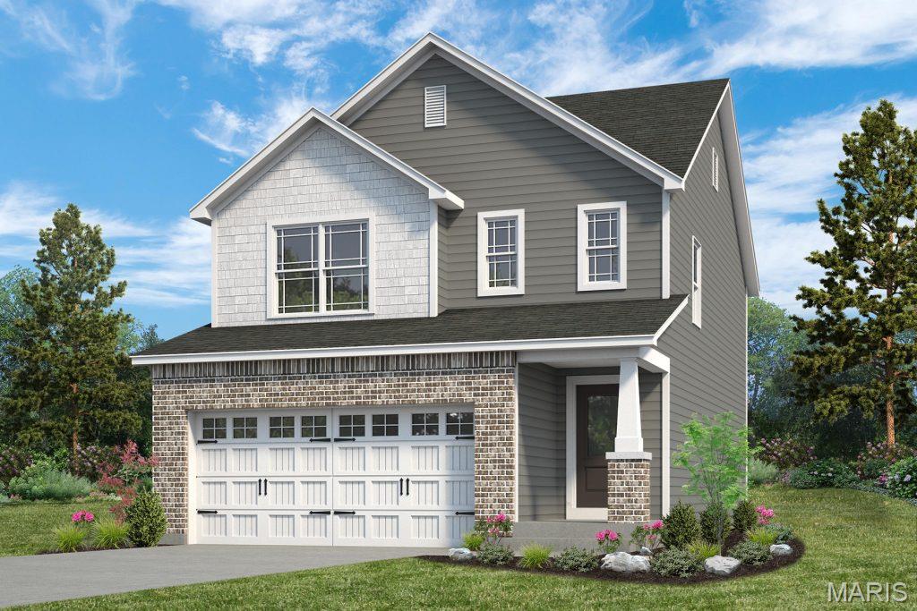 New construction by Fischer and Frichtel!  Charming, 3 bedroom, 2.5 bath, 2 story home in a fantastic St. Peters location. This 1,422 sq ft home from the top selling Cottage Collection by Fischer and Frichtel is open, on-trend and has an added depth, 2 car attached garage. There is excellent curb appeal with brick, shake accent siding, prairie grills in the windows, craftsman style column at the front porch, architectural shingles, carriage style garage door, coach lights, landscape and full sod. Features include 9 foot ceilings and luxury vinyl plank flooring on the main floor, 2 panel doors with lever door hardware, main floor Powder Room with raised height vanity, 42 inch shaker-style cabinets with crown molding, tile backsplash, soft close feature, roll out shelving, pantry, quartz countertops, stainless steel appliances, gas range, microwave, dishwasher, a large Primary Bedroom with walk in closet, raised height double bowl vanity in the Primary Bath, comfort height commodes, generous sized secondary bedrooms, walk in closets in every bedroom, Low E windows, R 38 ceiling insulation, garage door opener, a 15 x 15 patio and more. The unfinished basement has a rough-in bath and an egress window for an easy future finish if desired. Students will attend desirable Fort Zumwalt schools. Located near the corner of Mexico Rd and Birdie Hills/Salt Lick Rd, residents have easy access to Hwy I-70, shopping, restaurants, parks and exceptional recreation areas. This presents an excellent opportunity to buy new construction in an amazing location!  This home is under construction and scheduled for an August 2026 completion.