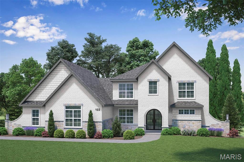 Auden Meadow is New Melle's newest luxury development where you will soon find exquisite custom homes on 3-9 acre homesites. With 11 customizable floor plans & 16 beautiful homesites to choose from, all that's left to do is design your dream home! The Kathleen floor plan is a 4 bedroom, 3.5 bathroom, story and a half plan with a main floor primary suite, formal dining room, covered deck/patio & an oversized 3-car garage. Standard features include stunning iron front doors, a brick & stone front elevation, architectural shingles, irrigation system & landscaping package, 9' foundation pour, high efficiency HVAC, stone fireplace with stone hearth & mantle flanked by built-in book cases, soft close cabinet doors & drawers throughout, custom built & painted range hood, Quartz counter tops, KitchenAid appliances, kitchen backsplash & under cabinet lighting, hardwood floors in main living areas, tile flooring in bathrooms & laundry, tile shower/tub walls, 8' interior doors on the main floor, 3 1/4" casing on windows & doors, 6 1/4" tall baseboard, crown molding & more!