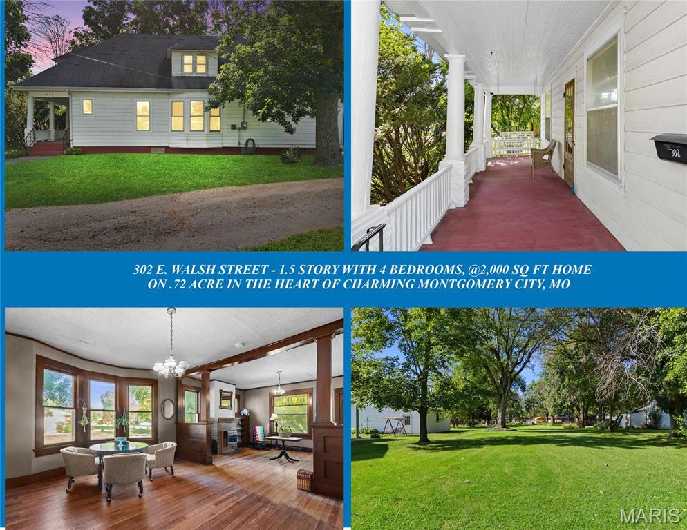 GREAT INVESTMENT PROPERTY.  POSSIBLE AIR BNB AND POSSIBLE OPTION TO SPLIT LOT TO BUILD ADDITIONAL HOME.  CHECK SETBACK RULES WITH MONTGOMERY CITY.  Historical Home with 4 BEDROOMS, @2,025 SQ FT. on .724 Acres in the Heart of Montgomery City.  High Ceilings and Expansive Living Space with Living Room, Separate Family Room and Separate Dining Room. Unique Floorplan with 2 Bedrooms on Main & 2 Bedrooms Up. Historical Home w/ Amazing Leaded Glass Windows. Gorgeous Solid Wood Pocket Doors & Hardwood Floors Thru-out Plus Main Floor Laundry & High-End Lennox HVAC. Amazing Home for the right Buyer who may be in the Trades & Would Love to Make this the Home of their Dreams. Walk the breathtaking.724 Acre with Soaring Trees Throughout. A Lot like this is Rarely Seen. Unique property w/ lots of potential for the right Buyers willing to put in Sweat Equity to Make it Your Perfect Home. Structural repairs needed. Please Only Serious Buyers that are Pre-approved Need inquire. This is an "As Is" Sale with Homeowner Making No Repairs. Please submit all offers on Special Sales Contract.