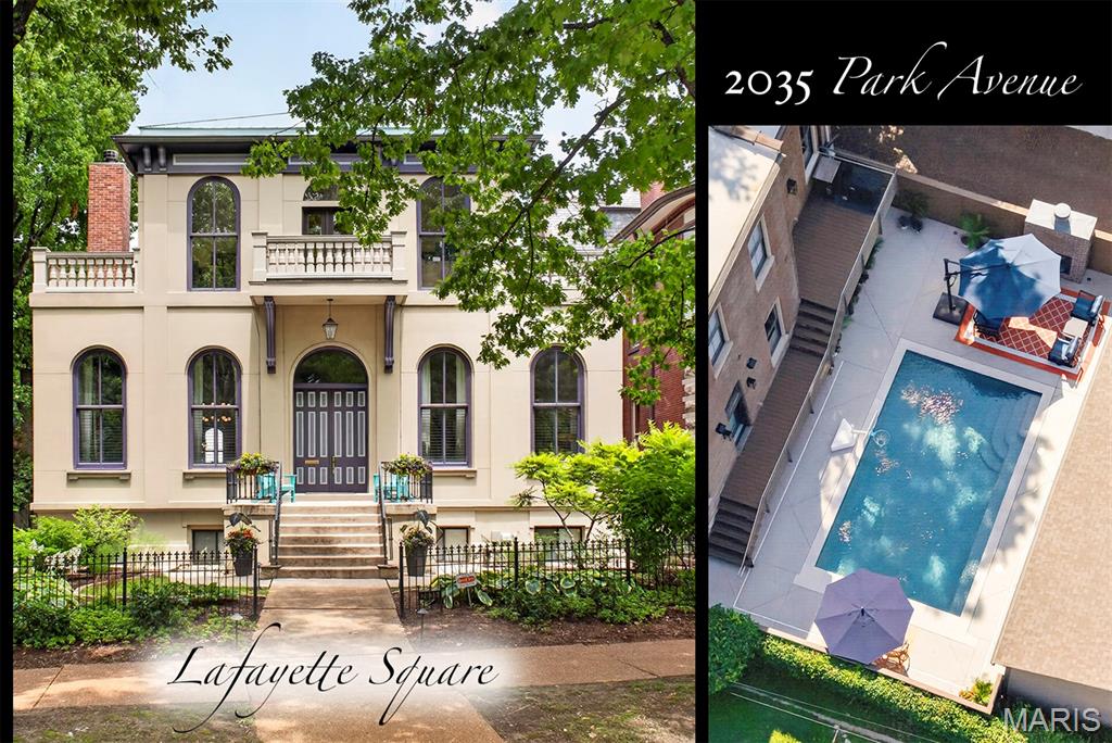 Some homes fit into a neighborhood. This one redefines it.

Occupying one of the most coveted locations in Lafayette Square, directly across from Lafayette Park on prestigious Park Avenue, this extraordinary residence represents a rare convergence of historic character, modern luxury, and irreplaceable location. Just steps from the neighborhood's beloved restaurants, cafés, and shops, it offers a lifestyle that few properties can match.

With nearly 9,000 square feet of total living space, this one-of-a-kind urban estate seamlessly blends historic architecture with a level of luxury, scale, and amenities rarely found in historic city neighborhoods anywhere in the Midwest. While many of Lafayette Square's grand Victorian homes remain defined by formal parlors and compartmentalized rooms, this residence was reimagined with a completely different vision. Soaring ceilings, expansive sight lines, and a dramatic open-concept design create a sense of volume rarely experienced in a historic home. At the center of it all stands a grand staircase, thoughtfully positioned to serve as an architectural focal point without interrupting the flow of the home. The result is a main level that feels both monumental and effortlessly livable. Designed for everyday living as well as unforgettable entertaining, the space features expansive gathering areas, a custom-built bar with backlit glass cases, a striking hand-crafted tiled facade wood-burning fireplace, and a completely reimagined chef's kitchen featuring two dishwashers, two ovens, a gas cooktop, a 50+ bottle Sub-Zero wine fridge and an expansive island with additional peninsula that can seat at least eight that anchors the entire home.

Step outside to discover a private resort-style retreat complete with a heated pool, custom outdoor wood-burning fireplace, modern deck with cable-style architecture, multiple seating areas, and an oversized four-car garage—an offering virtually unheard of in Lafayette Square. Of course this is all light-scaped for an unforgettable evening atmosphere. The pool equipment was smartly placed inside the garage to ensure peace and quiet while enjoying the outdoors with family and friends. While the neighborhood's private pool and tennis club is highly sought after and often carries a multi-year waiting list, this home delivers the ultimate luxury: your own PRIVATE oasis directly across from one of St. Louis' most treasured parks.

Overlooking Lafayette Park, the spectacular solarium is flanked by terraces on both sides and anchored by a stunning two-sided gas fireplace that connects seamlessly to the massive owner's suite, creating a private sanctuary unlike anything else in the neighborhood. Expansive park views and abundant natural light make this one of the home's most remarkable spaces.

The sprawling lower level offers endless flexibility for recreation, fitness, media, play, or large-scale gatherings. Nearly every inch of the home has been meticulously renovated, including all five bathrooms, with a level of craftsmanship and attention to detail that must be experienced in person.

There are luxury homes. There are historic homes. And then there are homes that redefine what is possible.

Welcome to the house that didn't exist until now.