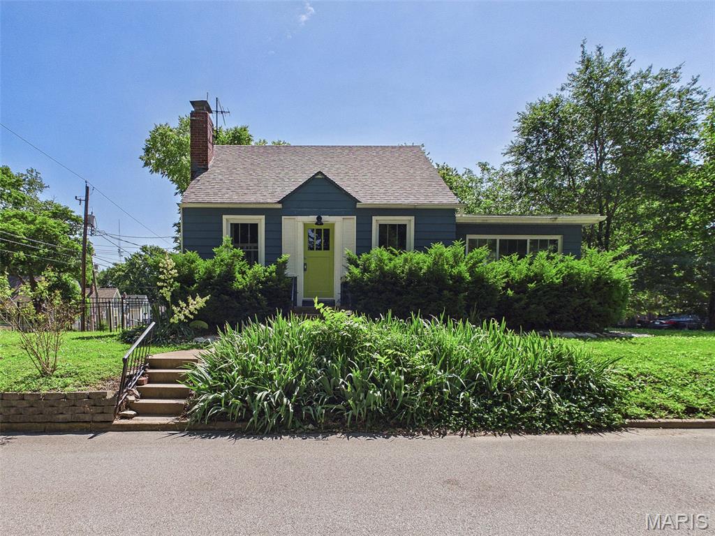 Charming 2BR/1BA home on a corner lot in Edwardsville is within walking distance to downtown. This home is filled with an abundance of natural daylight and character.  The living room has a brick surround fireplace and LVP flooring.  Quaint dining space could also be used as an office. Kitchen has appliances that stay and a cozy butlers pantry for extra storage. Two Bedrooms and a remodeled bathroom round out the main floor. Lower level has been waterproofed and has a drive-under garage. Make your appointment today!