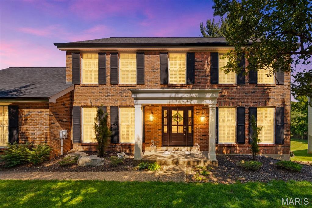 Nestled on a picturesque .739-acre lot in the highly sought-after Rockwood School District, this beautifully maintained 2-story home offers the perfect blend of privacy, updates, and everyday comfort. With 5 bedrooms, 3.5 baths, 3,266 total square feet , and a 3-car garage, this home is designed for both entertaining and daily living. Enjoy a rare setting that backs to the subdivision's pool and tennis courts while offering expansive green space, mature trees, and scenic views from the composite deck and backyard. An extended driveway provides ample guest parking, making hosting family and friends a breeze. Inside, you'll find hardwood flooring, plantation shutters throughout, spacious formal living and dining rooms, and a light-filled family room that seamlessly connects to the kitchen. The kitchen features Corian countertops, a Viking range, Bosch dishwasher, new refrigerator, abundant cabinetry, and beautiful backyard views. The renovated primary suite offers a spa-like retreat with dual vanities, a soaking tub, and a separate shower. The finished walkout lower level provides exceptional additional living space, including a 5th bedroom and full bath, making it ideal for guests, multi-generational living, or a private home office. Additional lower-level features include laminate flooring throughout, Travertine tile flooring in the bathroom, built-in speakers, a bar refrigerator, a towel warmer, and a spacious recreation area perfect for movie nights, gatherings, or entertaining. The owners have completed numerous updates, including a newer roof, downspouts, a composite deck (less than 3 years old), updated garage doors and openers, renovated bathrooms, updated ceiling fans, an updated HVAC system, and replacement of the main water shut-off valve. Additional features include a beautiful wood front door, close proximity to Lafayette High School, and kitchen appliances, bar refrigerator(s), and a newer washer and dryer that stay with the home. This is a rare opportunity to own a move-in-ready home with extensive updates, flexible living space, exceptional outdoor living, and one of the most desirable settings in Wildwood. Welcome home!