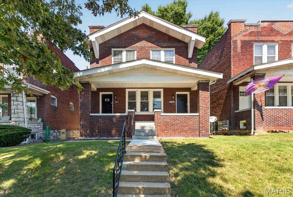 This charming brick two-family property offers classic South City character, spacious interiors, and an exciting opportunity for both investors and owner-occupants. Each unit features 2 bedrooms and 1 full bath, with generous living spaces, separate dining areas, beautiful hardwood flooring, crown molding, built-in details, and abundant natural light throughout. The interior was updated approximately 20 years ago and offers a bright, neutral foundation ready for its next owner’s personal touch. Behind the scenes, the property features PVC plumbing, an updated 150-amp electrical panel, and newer water heaters. The HVAC system is approximately 20 years old. The kitchen presents a unique opportunity to customize the space to suit your style. Seller is open to negotiating the installation of kitchen finishes as part of the sale, with the purchase price adjusted accordingly based on mutually agreed-upon finishes and scope of work. Renderings are available to showcase the potential of the finished space. Additional features include central air, forced-air natural gas heating, an unfinished walk-up basement with laundry, and a two-car carport. Whether you're looking to expand your investment portfolio, live in one unit while generating income from the other, or create a flexible multi-generational living arrangement, 5241 Sutherland offers character, versatility, and plenty of potential in a classic St. Louis setting.
*Seller is open to negotiating the installation of kitchen finishes as part of the sale. Should the buyer select to have the kitchen completed, the purchase price will be adjusted accordingly based on the mutually agreed-upon finishes and scope of work. Seller is willing to negotiate an agreed-upon price for the completed kitchen.