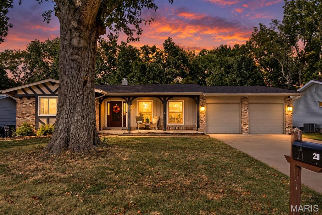 OPEN HOUSE Sunday, Sept 20, 1-3pm. Location, updates & a private wooded backyard! This 3-bedroom, 2.5-bath ranch is ideally located just minutes from the restaurants, shopping & entertainment at Streets of St. Charles, with nearby parks and easy access to everything St. Charles has to offer. Situated on a .3-acre lot, this home features a 2-car garage, covered front porch, partially fenced yard & a great deck/patio combination overlooking the private wooded backyard. Inside you'll find fresh paint & new laminate flooring throughout the main living areas, new carpet in the bedrooms, separate dining room & a woodburning fireplace. The kitchen features updated appliances, while newer windows & a newer sliding glass door add to the home's improvements. Renovated primary bath plus updated hall bath with new flooring & tile shower surround. Additional upgrades include CAT6/fiber, recessed smart lighting & new ceiling fans.Partially finished LL offers a family room, office/workspace, craft area, exercise room with recessed lighting & half bath, plus plenty of storage and laundry facilities. 1 Yr HSA Home Warranty :)