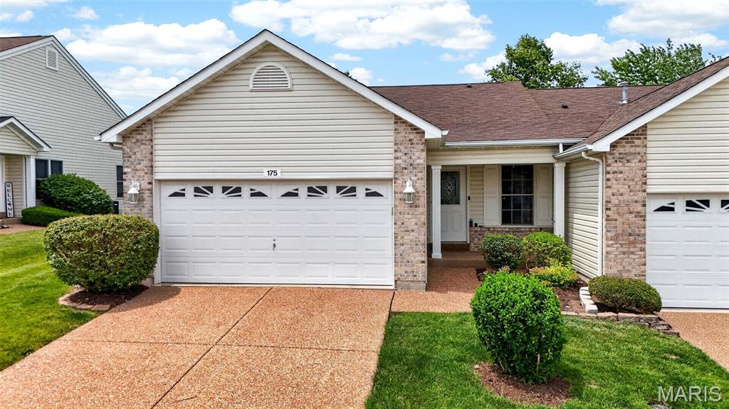 TURNKEY! Back on the market! No fault of the Seller! Buyer's got cold feet! Their loss is your gain! If you missed this property the first time... don't hesitate now! This villa in the Golf Club of Wentzville is move-in ready! Curb appeal and location. Upon entry, note the vaulted ceilings, open floor plan, fresh paint, updated lighting, durable luxury vinyl plank flooring, and new stainless steel appliances. The neutral scheme allows plenty of options for personalization and individuality. The primary bedroom is spacious, with a large walk-in closet and an updated, full en-suite bathroom. The large secondary first-floor bedroom also has a fully updated attached full bath. A bay of living room windows and the full glass back door allow for a plethora of natural light. Down the stairs gives way to approximately 800 additional square feet of living space! A multipurpose "bedroom", home office, playroom, or whatever the buyer wants it to be (the sky's the limit), full bathroom, and closet to the left of the stair landing. To the right, a multipurpose living or movie room! The back deck is laid with durable composite surfacing and spacious enough for patio dining, lounge couches, BBQ grill, etc. Mature trees and landscaping line the exterior and rear of the property for added privacy and beautification. Two-car garage and exposed aggregate driveway lend to the curb appeal. Wentzville School District, access to Golf Club of Wentzville, Wentzville driving range, minutes from Hwy 40/70 interchange, numerous restaurants, stores, and entertainment.