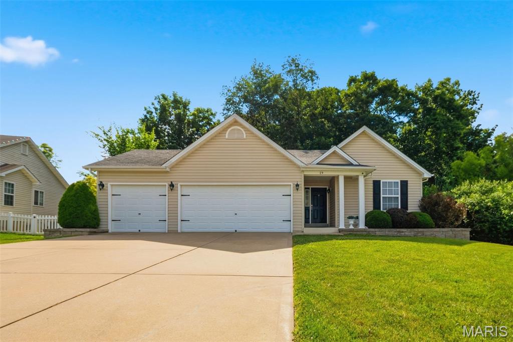 WELCOME TO THIS AMAZING RANCH W/ AMAZING UPDATES!! LVP FLOORING, EXTENDED ENTRY W/ MARBLE TILE, VAULTED GREAT ROOM W/ ELECTRIC FIREPLACE & FULL STONE SURROUND, UPDATED KITCHEN W/ CUSTOM CABINETS, GRANITE BACKSPLASH, OVER/UNDER CABINET LED LIGHTING, MASTER BEDROOM SUITE W/ UPDATED BATH, HIS/HERS GRANITE VANITY, TUB W/ FULL PORCELIN SURROUND AND SEPARATE SHOWER, WALK IN CLOSET, 2 ADDITIONAL MAIN FLOOR BEDROOMS WITH NEW CARPET, FULL UPDATED HALL BATH W/ GRANITE VANITY/FLOOR TILES, FULL BASEMENT WITH REC/WORK AREA & PLUMBING ROUGH-IN, OVERSIZED 3 CAR GARAGE W/ BUILT-IN WORK BENCH/STORAGE, CASTLE BLOCK LANDSCAPING, NEW PATIO BACKS TO WOODS PERFECT FOR ENTERTAINING, SAMSUNG REFRIGERATOR, GE WASHER/DRYER, 45” GARAGE TV, 65” LG LIVING ROOM TV, POLK AUDIO SURROUND SOUND, WORK DESK AND SMALL SAFE IN BASEMENT ALL STAY! MAKE YOUR APPOINTMENT TODAY BEFORE IT’S GONE!