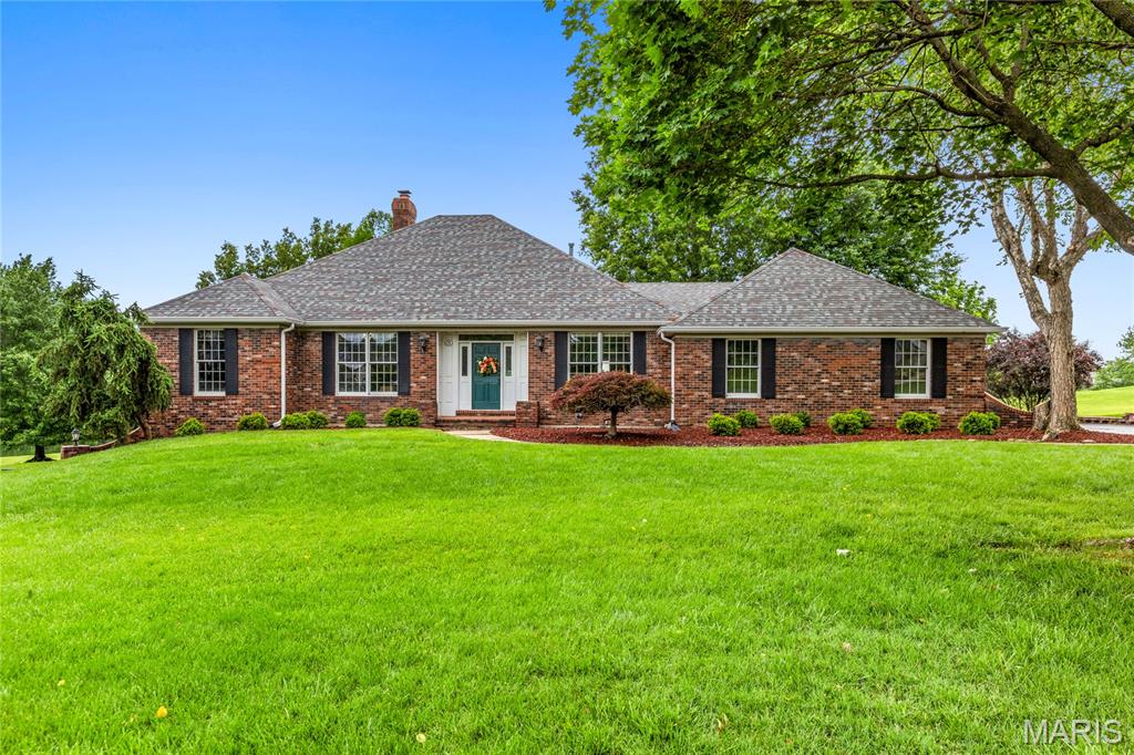 Exceptional brick great room ranch on Whitmoor Country Club grounds. This custom Schaeffer-built home features well-proportioned rooms with detailed trim work & oak hardwoods that extend throughout the main living area. Gracious foyer leads to well-appointed dining room & private study with built-in bookcases & French doors. Spacious great room with tray ceiling, brick fireplace & pass-through bar opens to light-filled sunroom surrounded by full-height windows that offer perfect views of the 14th green on the South course. Chef’s kitchen featuring oak cabinetry, quartz countertops, 6’ center island & convenient planning center adjoins breakfast room with work center & sliding glass door to deck. The primary bedroom suite with wide bay window, customized walk-in closet & luxury bath offers an appealing retreat. An additional bedroom & hall full bath complete the main floor living quarters. Lower Level entertainment space includes recreation room with wet bar & game room plus office, 3rd & 4th bedrooms with Jack n’ Jill bath & full bath. Golf community lifestyle with access to clubhouse, pool, tennis courts & fitness center—all anchored by 2 Karl Litten-designed golf courses.