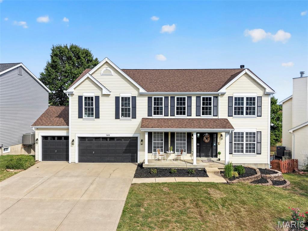 This is the one you've been waiting for - beautifully updated, thoughtfully designed, and tucked inside the amenity-filled Chadwyck subdivision of St. Peters!
From the moment you arrive, you'll love the inviting covered front porch and the fresh, updated curb appeal. Inside, this spacious 4-bedroom, 2 full and 1 half-bath home offers the perfect combination of style, space, and functionality.
The updated kitchen features dark cabinetry, quartz countertops, stainless appliances and a gorgeous tile backsplash, creating a space that's as beautiful as it is functional. The main level offers two living areas, giving you plenty of room to entertain, relax, or create a dedicated office or flex space. A cozy fireplace adds warmth and character, while new flooring and light fixtures throughout give the home a fresh, modern feel.
Upstairs, you'll find four generously sized bedrooms, each with its own walk-in closet—a rare and highly desirable feature! The updated primary suite is especially impressive, featuring a spa-like bathroom with dual sinks, a heated and illuminated mirror, freestanding soaking tub, separate shower, and private toilet closet.
The large laundry room adds even more convenience and storage, while the walkout basement provides excellent potential for additional living, recreation, storage, or future finishing.
Step outside and enjoy the large deck, perfect for morning coffee, summer gatherings, or relaxing evenings overlooking the yard. The covered front porch offers another welcoming outdoor space to enjoy.
And the lifestyle doesn't stop at your front door! Located in the desirable Chadwyck subdivision, residents can enjoy fantastic community amenities including a neighborhood pool, and fishing lake/pond, creating plenty of opportunities for recreation and relaxation close to home.
Beautiful updates, incredible storage, four walk-in closets, fantastic living space, and sought-after neighborhood amenities—this is the St. Peters home you've been looking for! Listing agent has an interest in the property