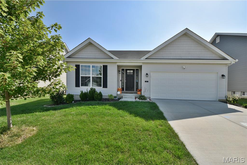 Francis Howell High, Bryan Middle, Castlio Elementary
3 Year Old Ranch in the beautiful The Reserve at Lakeview Farms.  3 bedrooms and 2 full bath with many nice upgrades. The home has a stunning kitchen with a quartz center island, quartz back splash, gas stove, walk in pantry and tremendous amount of storage. The breakfast area has pretty slider doors that lead out to a covered composite deck with plenty of space for a nice patio seating area. Step down to the level lot and nicely landscaped home that has an irrigation system installed in 2023.
The open floor plan has plenty of room for entertaining and additional recessed lights have been installed as well as in the 3 bedrooms. The main bedroom is nicely sized, has a ceiling fan and in 2025 a custom closet was installed in the generous walk-in closet. The open staircase leads down to a basement ready to be finished. The lower level has a radon mitigation system that was installed, a sump pump, water softener, Egress window and great space to finish the basement as you would like. Tons of storage space as well! This community has a lake with a walking path and a playground. Centrally located ~ minutes from Hwy 94. Why build when this home has it all!
* Showings will begin Wednesday, September 23. *



Radon Mitigation System
Water softener