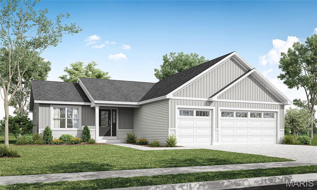 This 3 Bedroom, 2 Bath Ranch has a 3 Car Garage & is Under Construction & will be completed in October.  The Great Room has a Vaulted Ceiling w/ Can Lighting & is open into the Kitchen & Breakfast room.  The Kitchen has 42" Wall Cabinets in Burlap, a Medium Wood Tone Cabinet, Granite Kitchen Countertops, a Kitchen Island w/ Breakfast Bar, GE Stainless Appliances Including a Smooth-top Self Cleaning Range, Microwave & Dishwasher & a Walk in Pantry.  Laminate Floors are throughout the main Living areas.  The Primary Bathroom has a 5' Shower w/ Seat, Semi frameless shower doors, a Double Bowl Vanity w/ Moen Faucets, Cultured Marble Countertops & a Large Linen Closet.   Other Features in this Home Include an Upgraded Front Door & Sidelight, 5 Panel Doors, Satin Nickel Hardware, 3 1/4" baseboards, 2 1/4" Door Casing,  Architectural Shingles, a Ridge Vent, Enclosed Soffits & Fascia, an, Egress Window, Rough In for a Future Bath in the LL, a 50 Gallon Hot Water Heater & a Fully Sodded Yard.