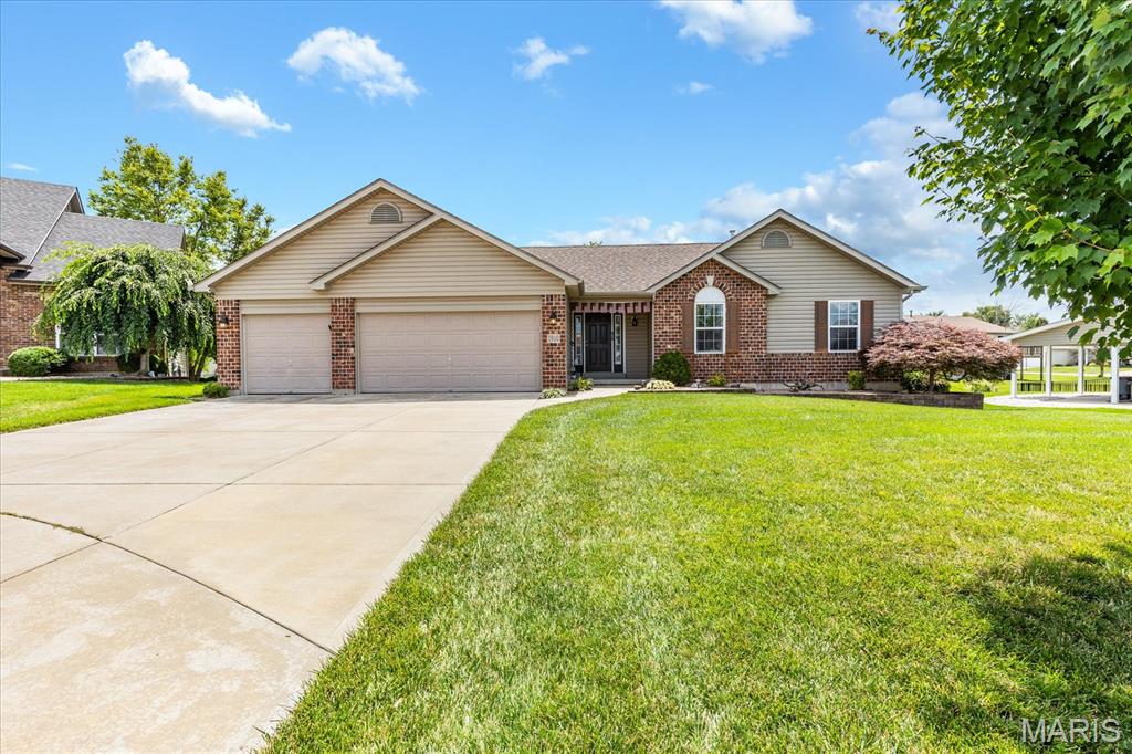 Inviting Ranch Home in Desirable Homefield Tucked Away on a Quiet Cul-De-Sac!  Homefield Amenities Include Two Swimming Pools, Walking Trails, Playground and Pavilions! Updated Ranch Featuring a Stunning Open Floor Plan and Custom Finished Throughout! Gorgeous Hand-Scraped White Oak Flooring Through Main Living Area! A Truly One-of-a-Kind Custom Fireplace Creates Living Room Focal Point!  Upgrades Throughout Home!  Kitchen Offers Ample Storage and  Wall -to-Wall Countertops! Large Window Over Sink Views Towards Back Yard! Adjacent to the Kitchen, a Large Breakfast Nook Opens to a Maintenance Free Trex Deck - Perfect for Relaxing or Entertaining! Level, Fully Fenced Back Yard with 2 Access Gates for Easy Mower Access! Primary Bedroom Suite Features  a Vaulted Ceiling, Custom Hard Wood Flooring, Abundant Natural Lighting! Spacious Bath Includes Dual Sinks, a Large Soaking Tub, and an Oversized Walk-in Shower! Two Additional Full Sized Bedrooms and a Full Bath Complete the Main Level!  Finished Lower Level Offers so Much Flexibility with a 35 X 14 Recreation Room - with Egress Window - Provides Space that Could Easily be Converted Into a Bedroom,  with the Addition of a Closet! A Full Bath is Already in Place! An Additional Finished Room is Ideal for a Home Office, Hobby Space, Sewing Room, or Reading Retreat! You Will Also Appreciate the Additional Storage Including a  17 X 10  Open Area in Utility Room and a Separate 17 X 10 Storage Room! The Oversized Fully Insulated 3 Car Garage is Impressive with Custom Husky Utility Storage Cabinets Available for the NEW Owner!  Roof Replaced 2 Years age, Water Heater Last Year!  This Exceptional Home Combines Thoughtful Upgrades, Versatile Living Spaces and a Peaceful Cul-De-Sac Location - Ready for You to Move in and Enjoy!