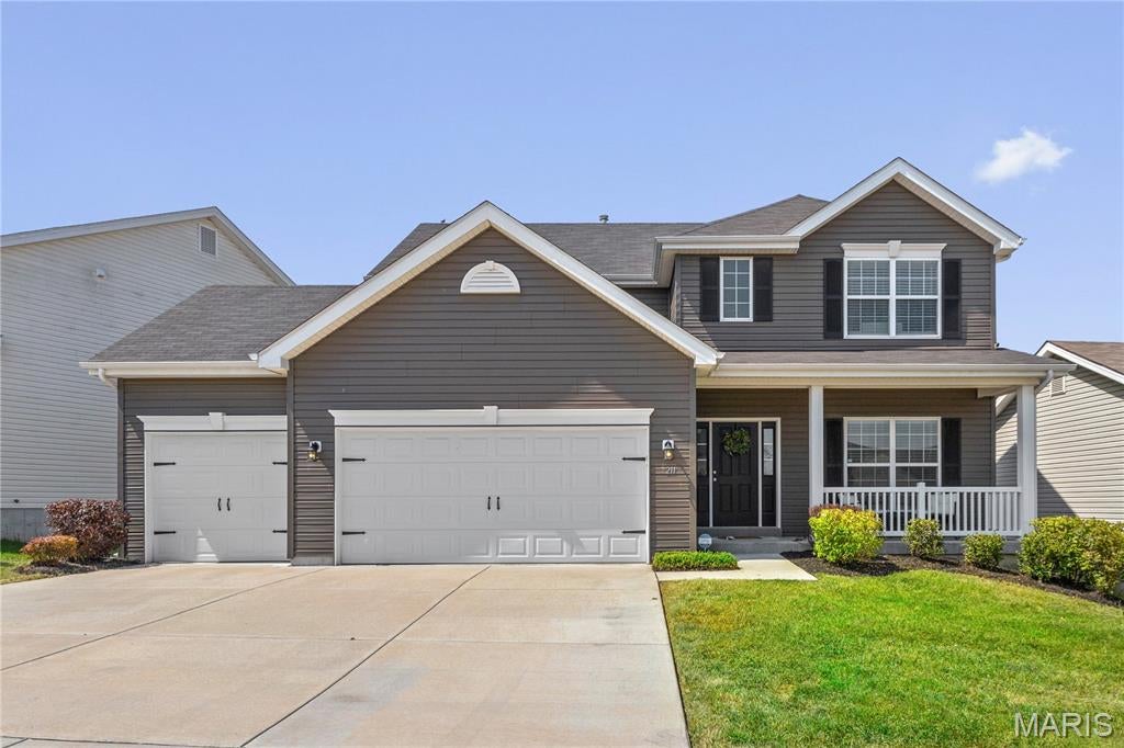 Welcome Home !!!!
Tucked away on a quiet court with no through traffic, this inviting 4 bedroom, 2 1/2 bath, 2-story home offers a comfortable open layout, main floor laundry, and a 3-car garage. Only one of a few in the neighborhood.  The main level features an open floor plan with a spacious living room, kitchen, dining area, and main floor laundry that flow together easily, plus a convenient half bath.  The kitchen is open to the main living and dining areas, creating an easy, connected space for everyday living and entertaining. It's practical layout keeps everything within reach while allowing the cook to stay part of the conversation. Whether preparing weeknight meals or hosting family and friends, the kitchen serves as a natural gathering place at the heart of the home. Upstairs, you'll find the primary bedroom w/ensuite and large walk-in closet.  The 3 additional bedrooms are all large w/a 2nd full hall bath.  The unfinished walk-out lower level is awaiting your finishing touches.  Offering a full bath rough-in and open to the large patio and backyard you can imagine the potential.  Conveniently located near major highways, this home offers a great combination of comfortable living, and easy access to shopping, dining and commuting. Electric charging station included. Don't miss your opportunity to view this beauty today.