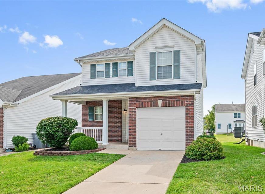 Beautiful detached townhome has an open floorplan w/ gleaming hardwood floors & ceramic tile on the main level w/ lots of natural light.  Fully equipped kitchen, w/ lots of counter space, pantry & the refrigerator stays! There is a convenient main level powder room for guests. Upstairs you have a loft ideal for an office or playroom plus upper level laundry w/washer & dryer included & that is where all the laundry is anyways.  Vaulted primary bedroom w/over headlight & large walk-in closet, private bathroom w/new vanity & faucet plus a nice-sized secondary bedroom w/overhead light & a second full bathroom w/new vanity & faucet.  Multiple social areas w/a finished lower level family room in L shape w/windows.  There is a nice-sized storage room plus a utility  room w/the furnace & water heater tucked around the other side of the lower level. Bay window w/door to the patio w/ lots of green space behind you & newer landscaping.  Home has been freshly painted & roof only 2 years old. 1 car garage to keep your car from the elements. For peace of mind a HSA 7-star upgrade 1 yr warranty is included. You will enjoy meeting friends & neighbors at the subdivision community pool, playground, gazebo & basketball court.  Don't delay, make 1612 Homefield Meadows your new home!