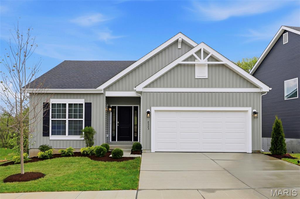 McBride Homes’ Aspen II 3BR, 2BA ranch home is ready this fall! Farmhouse exterior & partial walkout homesite! Open floorplan with vaulted ceilings, 6’ windows, & wood laminate flooring in main living areas. The kitchen has a large island w/breakfast bar, level 4 Brellin White 42” cabinets, quartz countertops, stainless steel GE appliances, & large walk-in pantry. Dining area has a sliding glass door to a future covered patio area with a ceiling fan prewire. The primary suite has a large window, dual closets & private bath w/double sinks & walk-in shower. Extras include main floor laundry, ¾ bath rough in the LL, matte black fixtures, 6 panel white interior doors, plus garage coach lights. The Highlands onsite amenities include two playgrounds, community pavilion and sports court with convenient access to local attractions. Enjoy peace of mind with McBride Homes’ 10 year builders warranty and incredible customer service! Display photos shown.