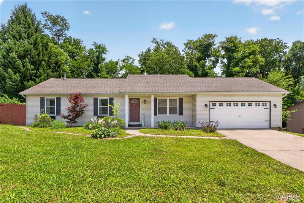 Open House Saturday, 6/20 from 12-2PM! Welcome home to this beautifully updated ranch in the heart of Shiloh! The main floor flows beautifully with luxury vinyl plank floors, vaulted ceilings leading into the updated kitchen complete with granite countertops, a center island, stainless steel appliances, and under-cabinet lighting. sliding glass doors off the dining area lead to a generous deck overlooking the fully fenced yard, perfect for entertaining. The primary suite offers a private ensuite bath & walk-in closet, with two additional spacious bedrooms and a full bath complete the main level. Downstairs, the finished lower level expands your living space with a rec room, family room, bonus flex room great for a home office or guest, and a full bath. 2-car attached garage and an unbeatable location minutes from Scott Air Force Base.