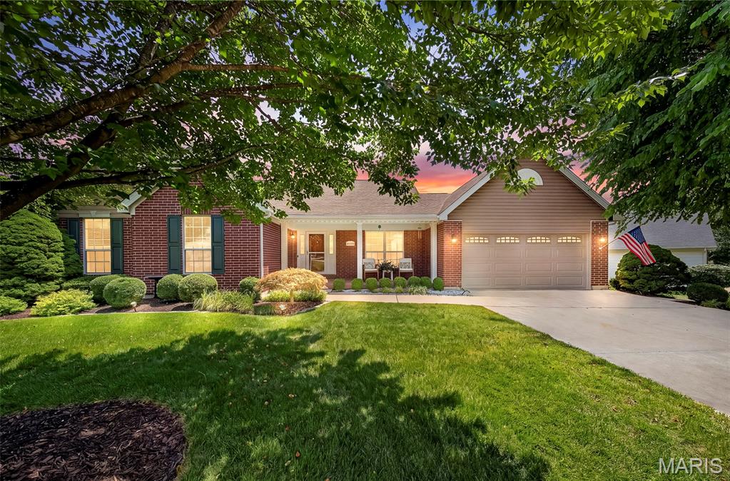 "Where Everyday Living Feels Like a Weekend Getaway" Major Improvements with Resort Style Amenities! This Immaculate Atrium Ranch immediately welcomes you with exceptional curb appeal  via a large 20'x 8' covered porch entry with meticulous landscaping! Upon entry you will find an open floor plan with 4 bedrooms, 3 full baths and over 3,425 sf of finished living space including a finished walk-out lower level. Meticulously maintained and thoughtfully updated, these recent additions will bring you "PEACE OF MIND" for many years to come! A new roof (June 2026), Emerald HVAC system, APCO Whole House UV Air Purifier, AprilAire Humidifier/Dehumidifier, Bradford White Water Heater (all in 2025) and soon to include, a new Seller funded Timber Tech Composite Deck (2026)! A premium swim spa brings together the indoor/outdoor comfort, quality and lifestyle. The beautifully updated kitchen showcases custom 36" soft close cabinetry, quartz countertops, tile backsplash, wine rack, track lighting and quality GE Gallery appliances. Outside, a professionally designed landscape plan, curated with mature trees, extensive plantings and an irrigation system. A complete uplighting package completes the private backyard oasis, ideal for peaceful relaxation and outdoor entertainment fun. The split-bedroom floor plan on the main floor is dominated by the spacious Primary Bedroom ensuite featuring travertine tile flooring, a double sink vanity, full mirror, soak tub, separate shower and an ample WIC. Additionally, on the main level, 2 generously sized bedrooms with another full bath situated on the opposite side of the residence. The dramatic family room features a soaring 14-foot cathedral ceiling with overhead fan and lighting package, stunning raised hearth fireplace w/mantle and abundant natural light pouring thru the back Atrium wall of temperature reducing tinted glass windows. The formal dining room provides elegant entertaining space, while the breakfast eating area, with bay window, offers convenient everyday dining. The Breakfast nook opens with a sliding glass door to the "Coming Soon" large (16'x 17') TimberTech Deck w/ retractable awning shade, overlooking a premium swim spa in the private backyard sanctuary. The finished walkout level expands the living space with a fourth bedroom, full bathroom with open recreation area and a large dedicated fitness room which could easily become a home office. The lower level features newer 7" wide plank vinyl flooring, large screen TV viewing area and wet-bar w/refrigerator and cabinets! Ample storage space remains and a direct walkout access to the spacious patio enhances the home's seamless indoor-outdoor living experience. And finally, ADT Security System w/front door Security Cam and an OVERSIZE 2+ car Garage w/insulated door and transom windows, remote openers and keypad entry!  7462 Little Oaks is THAT home with the rare combination of space, updates, privacy and functionality. Looking for VALUE? An opportunity like this doesn't appear often. You won't want to miss!  Hurry!!