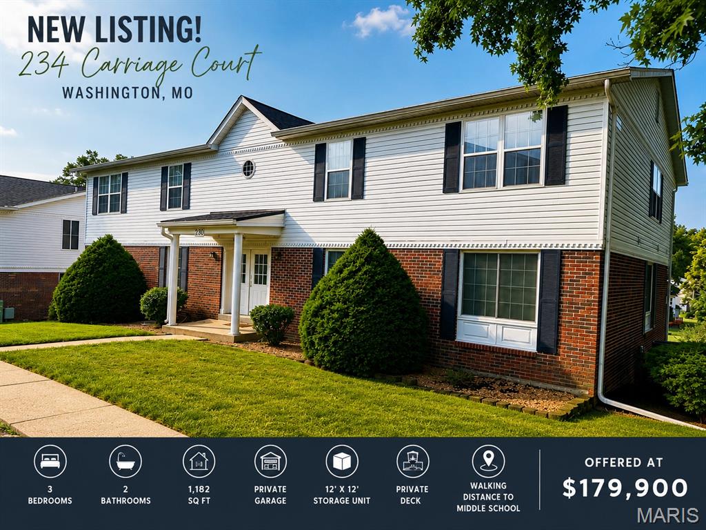 Affordable, spacious, and conveniently located! This well-maintained second-floor condominium offers 3 bedrooms, 2 full bathrooms, and 1,182 square feet of comfortable living space. Enjoy the added privacy of having no upstairs neighbors while benefiting from abundant natural light through the large windows.

Located within walking distance of Washington Middle School, this home offers an ideal location for families, first-time buyers, or anyone seeking affordable, low-maintenance living.

The open living and dining area provides plenty of space for relaxing or entertaining, while the kitchen comes complete with appliances, making this home move-in ready. All three bedrooms are generously sized and feature large closets, providing excellent storage throughout.

Step outside onto your private deck to enjoy your morning coffee or unwind after a long day. Additional storage is no issue with your own private 12' x 12' storage room located adjacent to the basement garage. The secure basement garage includes an automatic garage door opener and provides convenient covered parking.

This all-electric home features electric heating, central cooling, and an electric water heater for simplified utility service.  Washer/ Dryer hookups are included in the large utility closet as well.

The quarterly association fee covers exterior building maintenance, common area upkeep, lawn care, snow removal, and insurance on the building exterior, allowing you to spend more time enjoying your home and less time maintaining it while reducing your insurance costs.

If you've been searching for an affordable 3-bedroom home in Washington, this one deserves a look. Schedule your private showing TODAY!