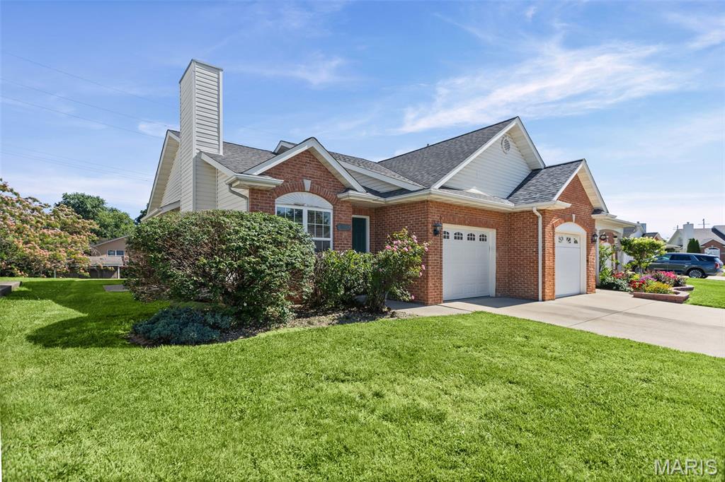 A rare chance to get the right mix of affordability, space, and convenience without sacrificing location! This 2 bedroom, 2 bath villa offers the opportunity to own in the highly sought-after O’Fallon School District at a price point that may make more sense than renting! With 1,000 sq ft, no HOA, and an open floor plan, this home has all the space you need without paying for more than you want. Vaulted ceilings, a gas fireplace, great natural light, and an easy flow from the living room to the dining area and kitchen give the main living space an open, easy feel. The kitchen includes plenty of cabinet space, pantry storage, and a breakfast bar, while the convenient laundry area includes a washer and dryer new in 2023 that stay with the home. The primary suite offers a private bath & large closet, while the second bedroom and full hall bath provide great space for guests or a home office. Enjoy a semi-private patio, shared backyard space, and an oversized 1-car garage with extra room for storage. All kitchen appliances convey with the home. Updates include accent walls in the living room, primary bedroom, and primary bath, new ceiling fans in both bedrooms, a new elongated toilet in the primary bath, and new blinds throughout the home. Close to grocery, shopping (Target), restaurants, O'Fallon Family Sports Park, hospitals, and I-64 for an easy 23-minute drive to Ballpark Village. Priced right, move-in ready, and in a location that is hard to beat! Just 15 minutes to Scott AFB.