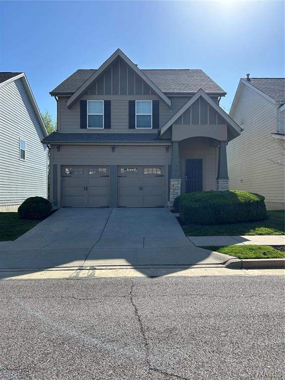 Fantastic 10 year old home for lease in Wildwood! 3 bedroom 2.5 bath spacious home with approx. 2000sqft of living space. Open floor plan on main level with kitchen, breakfast area & living room all open space.  Beautiful wood floors, custom kitchen and gas fireplace. Upper level has 3 large bedrooms and 2 full baths. Hallway has space for computer desk. Unfinished LL has great space for storage. 2 car garage. Very clean & neutral!   Rockwood School district, close to Wildwood town center. Pets negotiable, NO smoking.HOA takes care of Lawn. Available soon!