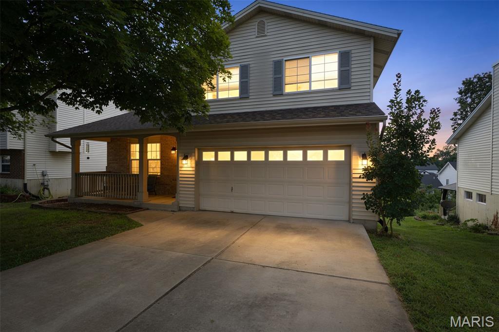 Discover the potential for a vibrant lifestyle at 4350 Southview Way DR, ST Louis MO 63129, a single-family residence built in 1994. The main level has a cozy fireplace in the great room with Vaulted ceilings. The built-in bookcases stay and compliment the fireplace perfectly.  The partially finished lower level offers a great space for a home office, movie night, or added sleeping room.  The walk-out gives access to a patio and stairs leading up to the deck off the kitchen. The home has a new roof, recently painted and new flooring throughout the home.  Wide streets and sidewalks are perfect for walking or street parking when you have guests. The kitchen has beautiful granite countertops and newer appliances. Location is close to I-55 for a work commute and minutes from downtown to cheer on are professional Sports teams. HVAC & Water Heater are newer for peace of mind. This property offers an opportunity to craft your ideal living space in a well-established community. The shed under deck stays for a little more storage for additional items.  This home presents a unique opportunity to create your dream residence. The location, and price are right and do not pass on the opportunity to own this amazing home.