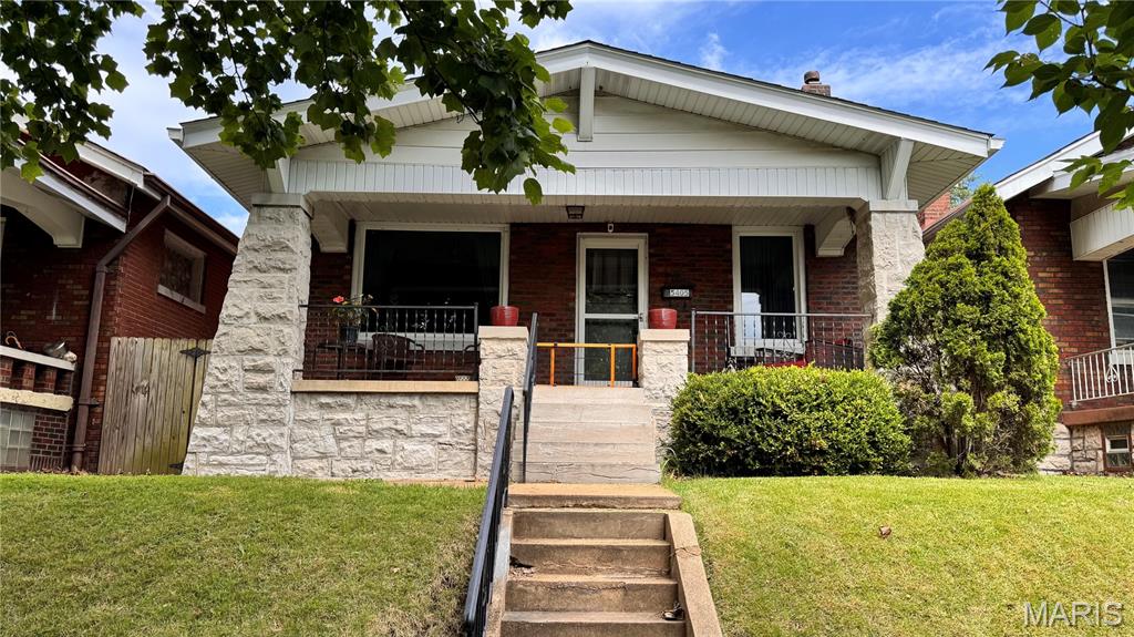 Located in Holly Hills, this 2 bedroom bungalow with a full walk up basement is worth a look! Fresh coat a paint throughout. New roof this summer. Still needs a few updates, but a lot of bang for the buck here. Stained glass windows, fenced back yard, detached garage. Rooms are large, plenty of storage. Basement is spacious, and dry. Back yard is level, nice relaxing deck .Covered front porch overlooking a tree lined street. Truly minutes to anywhere you want to be. Come check us out!