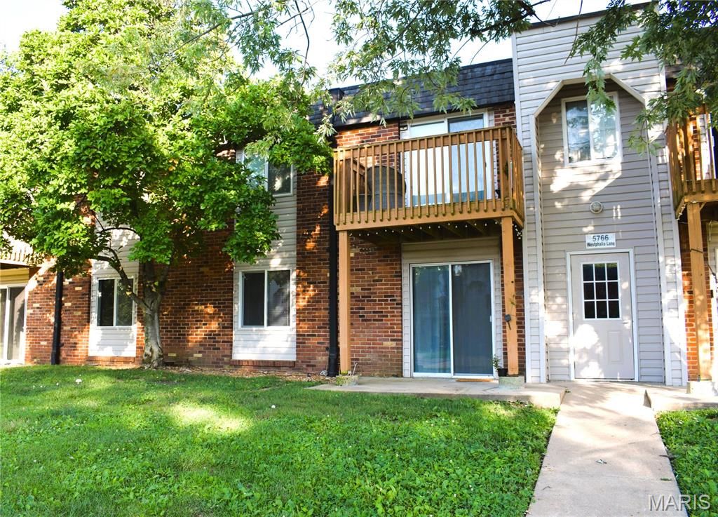 Fantastic 1 Bed/ 1 Bath GROUND FLOOR UNIT!  NO STAIRS or STEPS from parking to entry of condo.  Updated condo offers 747 sq ft of living space with beautiful new luxury vinyl plank throughout along with new neutral paint and new lighting.  Spacious living room is open to the kitchen and has lots of natural light from the sliding glass door which leads to the covered patio area.  Back inside the eat-in kitchen has been beautifully updated with lots of new shaker style cabinets that offer an abundance of storage, white subway backsplash, SS appliances (refrigerator STAYS!), new counter tops.  Down the hall the large bedroom has LVP flooring, newer neutral paint & ceiling fan.  Large walk-in bedroom closet has newer washer/dryer unit that STAYS.  Lovely Full Bath has new white surround composite tub/shower with tile and large wall product inset for added convenience and safety.  Bathroom also has new vanity cabinet, faucet, mirror, lighting paint and flooring.  HVAC has been newly serviced and cleaned.  Unit also has 1 assigned parking space close to entry.  Condo is very close to the community clubhouse, very nice pool and picnic/BBQ area too.  Very peaceful and well-maintained complex is surrounded by mature trees and nice manicured grassy areas offering a park-like setting.  Very convenient South County location with easy access to Highways 55 & 270 and near shopping, restaurants, medical, entertainment.  Low monthly fee of $389 a month covers water, sewer, trash, exterior maintenance and pool/clubhouse/picnic & bbq area, parking lot and ground maintenance, snow removal.  Come view and make this great condo yours!