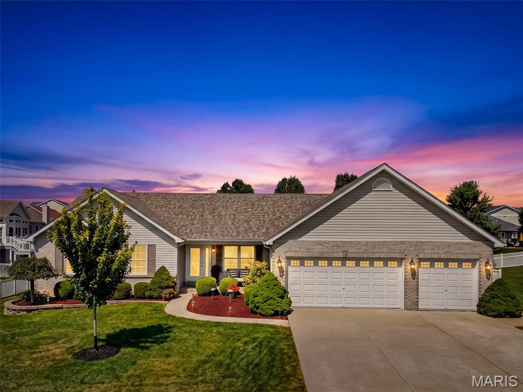 Open House Sunday 9/13 1-3 PM!!! Welcome to 331 Fallon Pkwy. Beautifully updated 3 bedroom ranch in desirable Pennial Park. Built in 2007 and lovingly improved over the years, this home now offers 2,106 sq ft of comfortable main level living after the addition of a bright four-season sunroom, plus a full unfinished basement ready for your future expansion plans.
Step inside to an open floor plan with vaulted ceilings, a cozy gas fireplace, and an inviting living and dining area that flows effortlessly into the kitchen. In 2019 the kitchen was thoughtfully refreshed with painted cabinets, new hardware, a stylish new backsplash, granite countertops, a new pantry door, and new flooring that continues into the convenient main-floor laundry room with additional half bath. The sunroom is filled with windows that capture the backyard views year-round. The backyard boasts an oversized patio that offers afternoon shade, mature trees, ample green space, and a white vinyl fully fenced yard. 
All bedrooms and full bathrooms are located on the main floor for easy one-level living. The primary suite features an ensuite bath with dual vanity, soaking tub, and separate shower. Two additional bedrooms and a hall bath complete the main level. Interior walls and ceilings were freshly painted in 2019, toilets were replaced the same year, and 2-inch blinds were added throughout the home.
Upgrades include: new roof was installed in 2022, hot water heater - 2014, sump pump - 2015, and a new garage door opener was added in 2026. The 3-car garage offers plenty of parking and oversized storage with an extra deep side of the garage.
Convenient St. Peters location in the Fort Zumwalt school district. Come see this move-in ready ranch today.