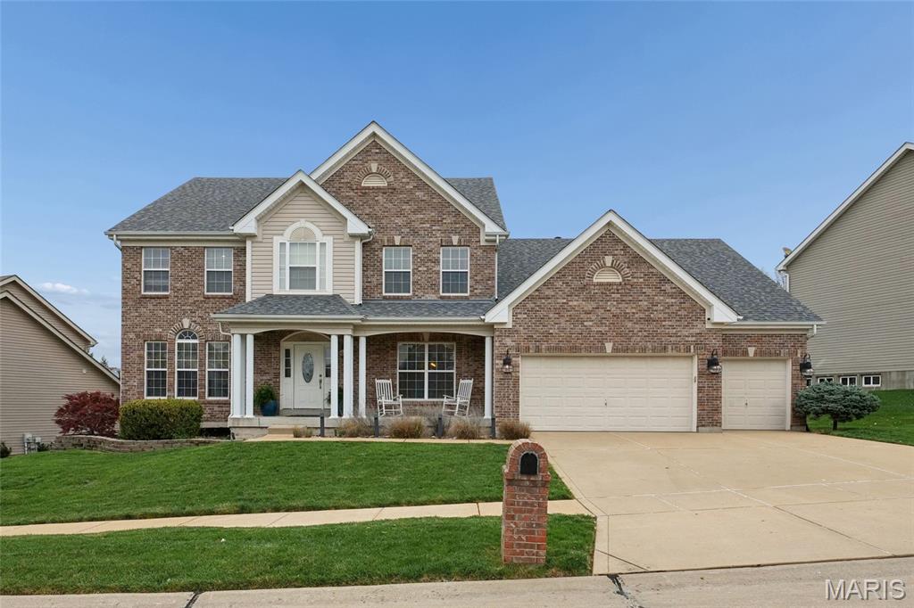 You will fall in love with this stunning 1.5 story in the sought after Fairfield Estates Subdivision! This beautiful residence offers 3,400+ sq ft of refined living space with fresh paint throughout most of the home! The foyer greets you with 9” ceilings, gleaming hardwood floors and natural light from the breathtaking great room! The 2-story great room showcases a wall of windows, a gorgeous light fixture and a woodburning fireplace that hasn’t even been used yet! The spacious, gourmet kitchen features those same wood floors, 42” cabinets, a granite island, stainless steel appliances, a wall oven and a planning area! Enjoy additional living space in the sunroom highlighted by vaulted ceilings! This floor plan is great for hosting gatherings! A generous main floor laundry offers built in cabinetry! The expansive, primary en suite features a spa like bathroom with dual sinks and a separate tub and shower! The bright, walk in closet is so spacious, it's even partially utilized as an office! The second story is thoughtfully designed with nice sized bedrooms and walk in closets! One of the bedrooms boasts a private bath! The other two bedrooms feature a shared bath complete with a linen closet! Ideally located near top-rated schools, shopping, and amenities! A rare opportunity—schedule your private showing today!