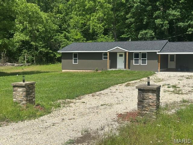 A COMPLETELY NEW RENOVATED HOME . Doesn't get any better than this! This home has been fully gutted down to the studs and rebuilt from the inside out. New roof, hvac, plumbing, electrical, windows etc. all brand new. Large eat in kitchen with all new stainless steel appliances plus a see-thru space to living room.  Two full baths, primary bath has large walk-in shower and double vanity. Sits on almost 3 acres of mostly woods. Creek nearby but home does not require flood insurance.