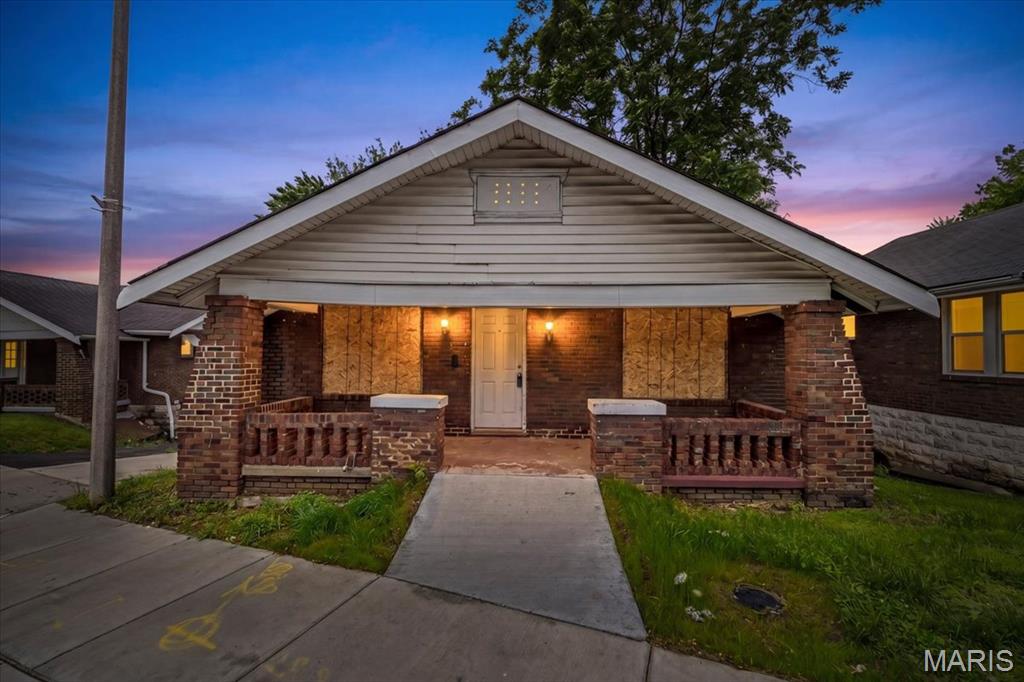 Property is being sold as is. Seller to do no inspections or repairs. Please use a special sales contract and no inspection riders will be accepted. Buyers must close at Investors Title. Utilities are not on and will not be turned on. Owner is a licensed real estate broker, state of Missouri.
House was boarded by the city of Beverly Hills to keep anyone from entering illegally.   It is dark inside, please bring flashlights. Seller was told sewer line is either completely backed up or collapsed.
Stairs to basement are very steep, please be very careful.