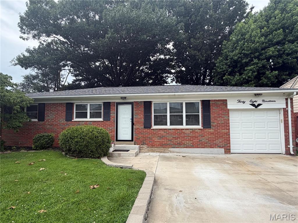 Welcome home to this beautifully maintained all-brick ranch nestled in the heart of South County! From the moment you arrive, you’ll appreciate this well established and mature neighborhood with inviting plush curb appeal, featuring a newly poured parking pad. Perfect for additional parking for the entire family or guests.
Step inside to discover your open and inviting floor plan with gorgeous hardwood floors flowing throughout the main level, can lighting, complemented by fresh paint and an abundance of natural light streaming through the stunning picture window in the spacious living room. The bright and airy eat-in kitchen features a charming breakfast nook with added counter space, making it the perfect spot to enjoy your morning coffee. A complimentary set of SS appliances are to remain for your cooking pleasures. Granite Counter tops,,oak cabinetry and shiplap complete this kitchen with a farm like feel.
Just off the kitchen, you’ll love the expansive bonus room complete with gas fireplace, parquet flooring, large closet and direct access to your level and spacious, private fenced in backyard. Outdoor living is complete with a large patio, mature trees, beautiful landscaping, and two utility sheds providing plenty of additional storage space for the out door gardener.
The main level offers three comfortable bedrooms along with numerous updates throughout and two full baths. The partially finished lower level adds valuable living space, ideal for a family room, recreation area, home office, or workout room, with full bath, and plenty of unfinished space remaining for storage and washer/dryer area. 
Conveniently located with quick access to Highways 55, 270, the JB Bridge and downtown St. Louis. You’ll enjoy easy commuting along with close proximity to shopping, restaurants, parks, entertainment, and everything South County has to offer is right at your finger tips. This beautiful home is ready to welcome its next set of owners. Don’t miss your opportunity to make this South County GEM your own! It's truly a great first home or perhaps if your looking to downsize would make it a great fit as well. Call for your showing today you will be glad you did. This home will not disappoint.