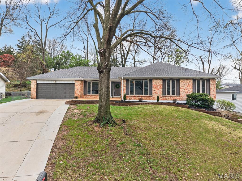 Welcome to this gorgeous home with over 3,300+ sqft! This 4+ bedroom ranch is perfect for the growing family. Inviting front patio leads you to the inside of this stately home. Main floor features a HUGE primary ensuite bedroom with a big walk-in closet AND double closets (not to forget - a beautiful primary bath with a walk-in shower and double vanity) while the three other bedrooms are also spacious and filled with light. Big full bath with an oversized vanity & linen closet. Center hall foyer leads you the formal dining on the left and additional sitting room (bonus room/ office or could be converted into a 5th bedroom) on the right. After you walk through the wide hallway you'll enter the large living room with sliding doors to your private backyard. Living area also opens up the spacious kitchen with a center island as well as L shaped counter top bar area with a corner double sink. Sleek granite countertops, lots of cabinetry, double wall oven and stainless steel appliances round up this gourmet kitchen. Beautiful breakfast nook with a bay window is perfect for your morning coffee! Main floor laundry area/ mudroom with a pantry or coat closet and a convenient half bath round up the main level.  
Lower level boasts with additional living sqft hosting a family room, an additional sleeping room (or home office or gym) AND a full bath. Not to mention the big unfinished basement area with lots of storage space, a utility area and could be ready for your ideas to finish additional living space. Lower level could also function as an in-law quarters with its own separate side entrance. This house does not lack of size and has thoughtful finishes throughout! Attached two car garage and a wide driveway. Already fully fenced-in backyard with a firepit area and big patio for entertaining friends and family. Move-in Ready for you - already passed occupancy. Conveniently located in the heart of Creve Coeur - close to all restaurants, shopping, highways and within walking distance to schools! You'll fall in love with this home, CALL NOW