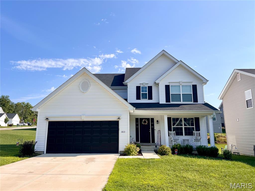Price reduced - I don't believe that you can rebuild with these finishes - for this price!  If you don't have time to wait on a new construction, then this 4 bedroom, 2.5 bath newer construction 2-story home in St. Andrews Meadows is perfect for you!  This home was built with tasteful choices and upgrades galore.  The main level features a Living room, which is currently being used as a play room, but could also be a nice office.  A separate Dining room, a large Great room that looks into the Breakfast area and Kitchen with beautiful countertops and backsplash.  The island is also a great place to sit and enjoy coffee and a quick bite, there is a 1/2 bath for guests which is situated near the main level laundry.  Upstairs you'll find the large Primary bedroom, with a walk-in closet & the bath has a double sink vanity.  Bedrooms 2, 3 & 4 share the hall bath and all of the bedrooms have good sized closets.  The basement has a rough-in for a future bath.  There's a metal fenced-in backyard, a 2-car garage & this all sits on a nice corner lot.  Make an appointment to see this great 2-story home today & get settled in before the holidays!