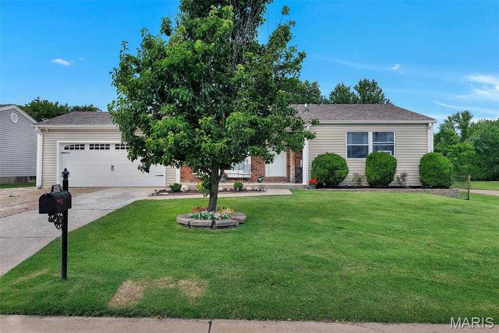 Welcome to 3256 Janton Lane, a spacious and well-cared-for ranch offering comfort, functionality, and thoughtful updates. Step inside to a bright, open layout featuring updated LVP flooring, a large picture window that fills the space with natural light, and a seamless flow into the dining area, perfect for everyday living and entertaining. The kitchen includes nicely painted cabinetry, updated countertops, pantry storage, and stainless steel appliances, including a gas range, microwave, and dishwasher. The main level offers three bedrooms and two full bathrooms, including a primary suite with a large walk-in closet and private bath. The finished lower level provides additional living space with a large family room, recreation area, and bar, offering great flexibility for entertaining or work-from-home needs. Additional highlights include walk-in closets, ample storage, and an attached 2-car garage. The home also features central air and forced air heating for year-round comfort. Situated on a 0.189-acre lot backing to common ground and a park, the outdoor space includes a gazebo, creating a great setting for gatherings or quiet evenings on warm summer nights. Located in the St. Charles Hills subdivision with convenient access to shopping, dining, and major commuter routes. This 3-bed ranch home in St. Charles stands out for its features, layout, and indoor and outdoor living spaces. This one checks all the boxes!