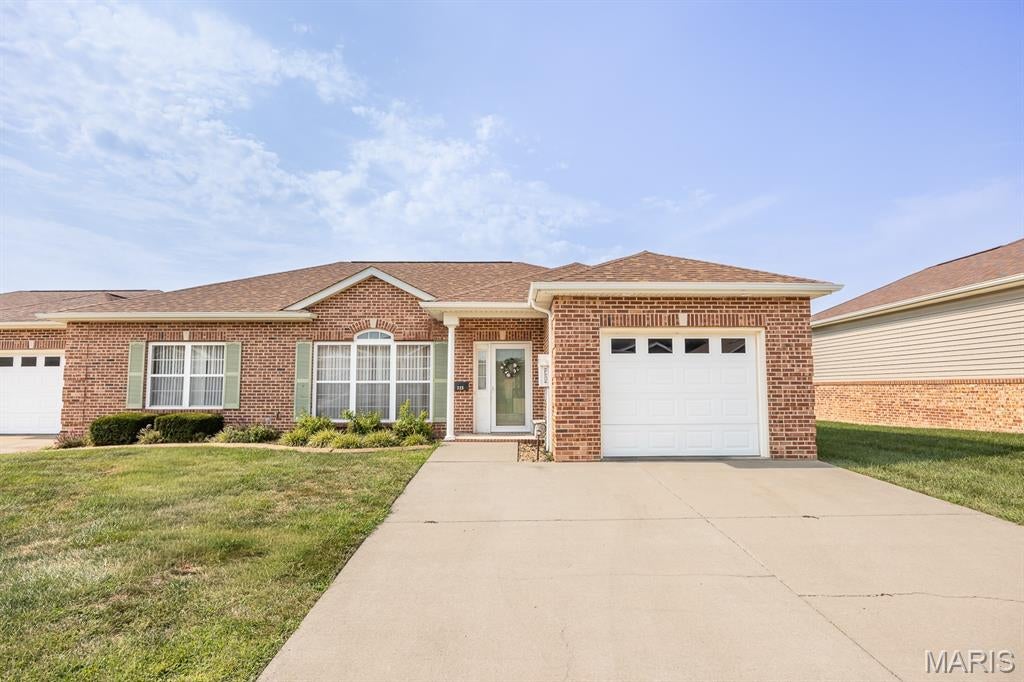 Beautiful open-floor-plan living in this well-maintained 55+ community close to shopping and everyday conveniences. The spacious layout features a bright living room, dedicated dining area, and a large kitchen with abundant counter space—perfect for cooking or entertaining. The primary suite offers a private bath, while a second bedroom and hall bath provide comfortable guest accommodations. Enjoy the sunroom overlooking the peaceful pond, plus a deck ideal for morning coffee or evening relaxation. Additional highlights include a laundry room, 1-car garage, new HVAC, roof ’24, carpet ’24, and an HOA that covers mowing and snow removal for low-maintenance living. This home combines comfort, convenience, and easy single-level living. Buyers to verify all information.