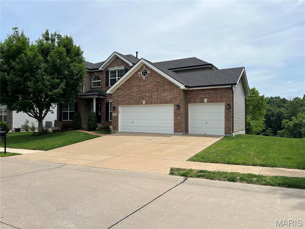 WOW! WOW! WOW! Live like ROYALTY in this awesome 2 Story 4 bedroom 3 bath CASTLE in Oakville's highly sought  KingsRidge Subdivision! As you drive up, notice the beautifully landscaped front yard leading up to an impressive covered front entryway. As you greet family & friends in the volumous two story foyer, all will immediately appreciate the open floor plan & extra high ceilings, XL windows & wooden staircase that make this home feel impressive & warm. To the right, imagine entertaining your loved ones in the spacious dining room large enough for fine banquets & intimate meals while displaying your choice dining funishings. To the left, enjoy the flexible light & bright space that the current owners use as a  comfortable home office/hobby space, but would also make a formal living space or whatever you desire. Straight ahead (past the gorgeous open stairway), you will settle into the huge family room with spacious enough for your favorite couches/recliners/love seats, big windows that wash the space in light, masonry fireplace to take the chills off & functional buffet area (this room will be the heart of your indoor social life)! The family room blends into a breakfast area/informal dining space & gourmet kitchen that any chef can appreciate! Complete with stainless steel fridge, dishwasher, stove, microwave range hood, pantry, enormous "eat at" center island, ample cognac cabinetry & expansive countertops, this kitchen offers all of what you need to create a super banquet or unpack your favorite take-out! From the kitchen, you can access the deck with a nice view of the subdivision and your private fenced back yard. Don't miss the "coffee bar" between the kitchen & dining room, the 1st floor bathroom & the main floor laundry! The main stairway leads to a large & wide hallway that connects all of the major 2nd floor rooms. The Main Bedroom Suite features a cavernous bedroom with closet space that all of your friends will envy (not just a walk in, but a "walk around" closet) & an expansive en suite bathroom with separate tub & shower, throne room, double vanity & linen closet. 3 separate extra large bedrooms, each with large closets & big windows, a nice hall bath, and the top of the foyer round out the 2nd floor! Downstairs, the ready to finish wal-out lower level is a blank slate that lets you add significant living space to your castle, including a rough-in for a potential 4th bath, and space enough for storage, family room and even additional bedrooms, hobby areas, theatre rooms, etc. Before you leave, don't forget to check out the super space in 3 car garage that offer spaces for you cars & projects too. New roof 4/25, new gutters 4/26, new soffit & fascia 4/26, new preventative termite traps 5/26, new dishwasher 23, new microwave 22, new lower deck 3/24, new fence 9/17, new exterior lights 4/26, upper deck repaint 5/26 & many other upgrades & improvements! Level backyard. Top of the hill! Close to Bee Tree County Park & So So Much More!! Priced Right at $490,000 and Won't Last!! You have to see it today because this home checks the boxes!