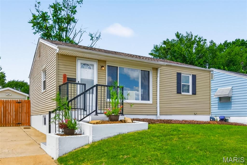 This beautifully maintained 2-bedroom, 1-bath ranch offers turnkey comfort with modern updates throughout. Step inside to a bright, stylish living room, an inviting eat-in kitchen, and two well-appointed bedrooms. The partially finished lower level provides valuable extra living space—perfect for a family room, home office, or fitness area. Outside, enjoy a fenced backyard, a detached garage, and a lovely patio ideal for relaxing or entertaining. Convenient to parks, shopping, dining, and effortless highway access.  This home delivers both convenience and charm!  Some updates include; roof, windows, bathroom, paint & much more! Hurry!