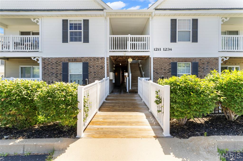 Enjoy affordable, low-maintenance living in this move-in-ready upper-level condo in the heart of St. Peters! Offering 2 bedrooms and 2 full bathrooms, this well-maintained home features vaulted ceilings that fill the open living space with natural light and create an inviting atmosphere. The spacious owner's suite includes a large walk-in closet and private en-suite bath, while the second bedroom and full bathroom are ideal for guests, a home office, or flexible living. Relax on your private deck with an attached storage closet for extra convenience. A newer water heater adds additional value and peace of mind. Located just minutes from shopping, restaurants, parks, and major highways, this condo delivers the perfect combination of comfort, convenience, and easy maintenance—all at a newly improved price!