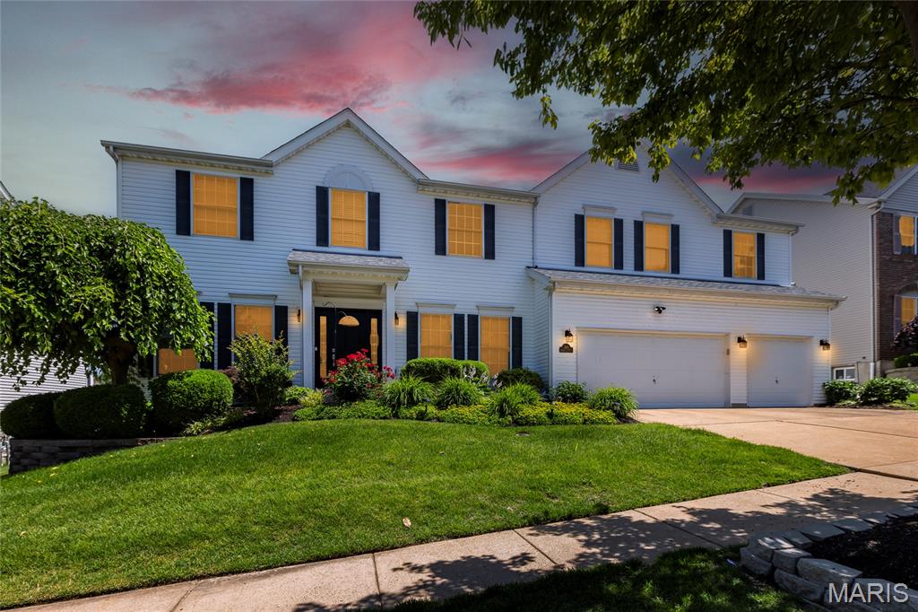 Welcome to this meticulously maintained, one-owner 2-story home in the desirable Nooning Tree subdivision! Offering 4 spacious bedrooms, 3.5 bathrooms, and a finished 3-car garage, this exceptional home combines timeless elegance with thoughtful updates throughout. The beautifully appointed kitchen features stunning Taj Mahal quartzite countertops, Monogram stainless steel appliances, a Bosch dishwasher, and opens to a light-filled morning room that's perfect for enjoying your morning coffee. A formal dining room provides the ideal setting for holiday gatherings and entertaining, while the adjoining walk-in pantry/laundry room adds everyday convenience. Upstairs, a spacious bonus loft offers the perfect flex space for a family room, home office, playroom, or media area. Rich Acacia walnut hardwood flooring, a marble foyer, and quality finishes create an inviting atmosphere from the moment you enter. Every bedroom features a walk-in closet and en-suite bath access, offering exceptional comfort and privacy. Major updates include a new roof (2022), zoned HVAC system (2023), and a low-maintenance composite deck (2024), allowing you to move in with confidence. Ideally located near Faust Park, the Butterfly House, shopping, restaurants, and major highways, this home offers the perfect blend of luxury, convenience, and pride of ownership.
