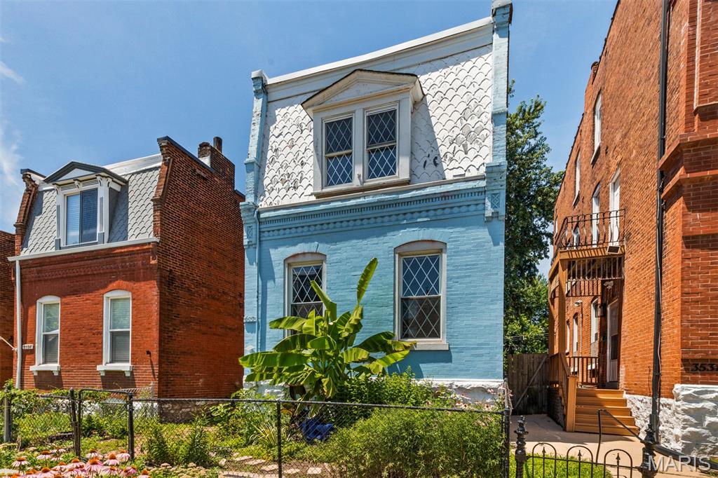 Open Saturday, June 27th from 11-1:00!!!
What a fabulous opportunity you've found in this 2 bed, 1.5 bath property with high ceilings, large rooms and generous floorplan, located just off the historic Cherokee/Lemp historic area of Marine Villa! At nearly 1800 sq feet, this baby-blue brick charmer is flooded with natural light and has funky, urban charm integrated into all the updates; exposed brick, new doors, new paint and flooring, refreshed half-bathroom and a massive kitchen loaded with storage and eat-in bar are just the first-floor beginnings. Upstairs offers a semi-open floor plan with a full bath and two bedrooms large enough for work, creative projects, sleep AND play. Out back a small sun porch leads to a fully fenced yard that hosts a well-established native garden, and offers both sun and shade for summer digging and relaxation. The list of fun local fun starts with the Mud House coffee, Bluewood Brewing, Saturn Lounge, and Cherokee Park.