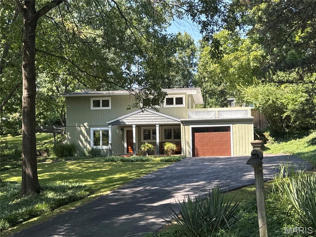 A rare opportunity to purchase a well-maintained mid-century modern home by nationally acclaimed builder Burton Duenke in Kirkwood. This home is in Sugar Creek Valley on a cul-de-sac. Located in the sought after Kirkwood School District in a very sociable neighborhood. Walk to Kirkwood Park. Sit back and observe wildlife from the comfort of your front porch. NO traffic, woo-hoo! The home sits on nearly a 1/2 acre with a huge side yard adjacent to your patio. This beauty has custom wood work, Marvin open cased windows, faux wood blinds and a new HVAC in 2025. The 4 bedroom, 2 bath home has a picture perfect, fully-fenced backyard for all of your pet and play needs. The maintenance-free exterior blends perfectly into the one-of-a-kind setting in this rare location of Kirkwood. Homes in this neighborhood don't come up for sale often! As if it couldn't get any better, the neighborhood is known for its family functions and gatherings to get involved in; including swim parties, Easter egg hunt and picnics. This house is in perfect shape and ready for a new owner. Come find out what all of the excitement is about! 
Kirkwood occupancy inspection is passed.