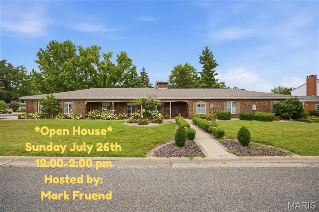 Welcome home to this one-owner, custom-built all-brick ranch nestled on a beautifully landscaped 0.39-acre lot in the heart of town. Designed with quality craftsmanship and thoughtful details throughout, this well-maintained home offers both comfort and functionality.

A spacious living room welcomes you upon entry and features an additional dining area, providing the perfect setting for entertaining guests or hosting holiday gatherings. The kitchen offers custom cabinetry, ample workspace, and all appliances. Just off the kitchen is a formal dining room with built-in cabinetry, while the adjoining family room is warm and inviting, showcasing additional built-in cabinetry and a striking brick accent wall.

The primary suite offers a private retreat with an ensuite bath featuring dual vanities, a walk-in closet, and plenty of storage. Three additional bedrooms provide generous closet space with double bi-fold doors and comfortable carpeting.

Convenience is enhanced by the main-floor laundry room, complete with a full bath, utility sink, pull-out ironing board, and washer and dryer.

The full unfinished basement provides endless possibilities for future living space while offering exceptional storage. It also includes a wet bar and pool table, making it an ideal space for entertaining or recreation.

Step outside to enjoy the private backyard, highlighted by an expansive 24' x 54' concrete patio—perfect for outdoor dining, relaxing, or hosting family and friends. With its solid all-brick construction, custom features, spacious layout, and prime in-town location, this exceptional home is ready for its next owner.
