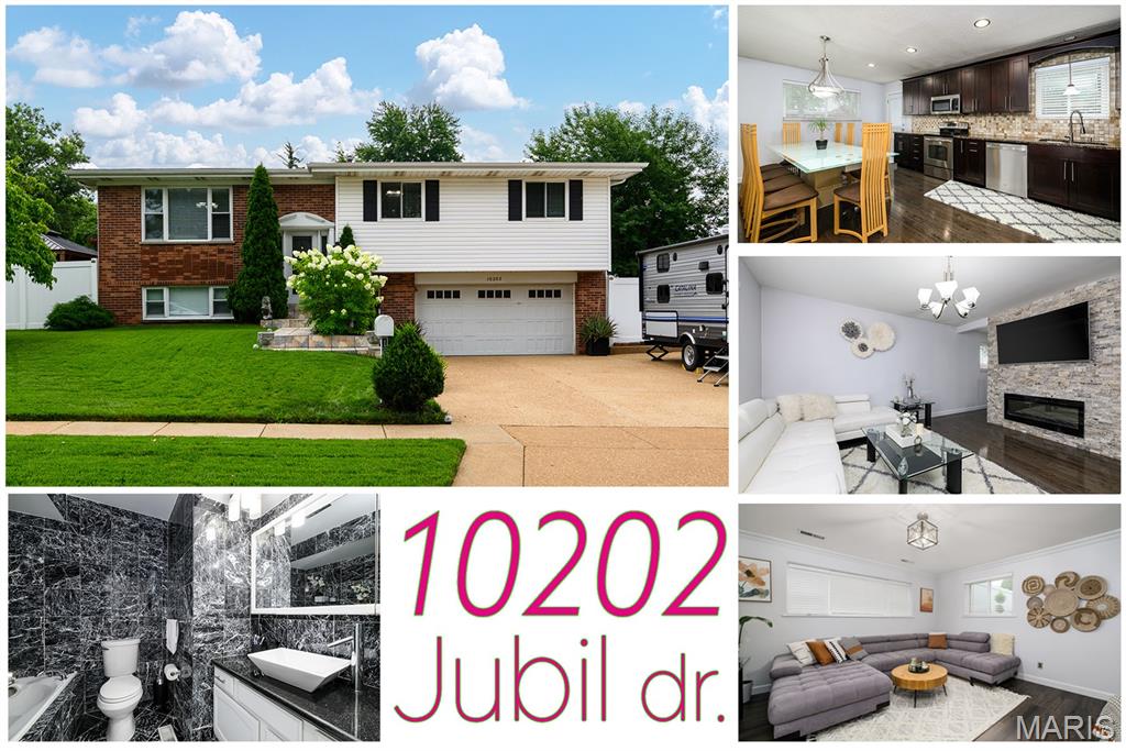 ?? Unicorn Alert!

Welcome to 10202 Jubil Drive —this home, located in the Mehhlville School district has been beautifully renovated from top to bottom, inside and out! Meticulously updated and exceptionally maintained, this raised ranch offers the perfect combination of timeless design and modern comfort.

The stunning kitchen is ready for everything from weeknight dinners to entertaining, featuring sleek stainless steel appliances, stylish cabinetry, granite counters and finishes that complement any décor. The spacious primary bath is equally impressive, boasting a double vanity, wall to wall stone tile, an oversized walk-in shower, and quality finishes that create a spa-like retreat.

Step outside and enjoy your own private backyard oasis. Whether you're hosting friends on the patio, dining outdoors, or simply relaxing in the new gazebo and beautifully maintained yard, this home offers inviting spaces to enjoy every season.

Additional highlights include an attached oversized garage with extra storage, thoughtful updates throughout, and a fantastic Affton location with convenient access to Grants Trail, shopping, dining, parks, and major highways.

Homes this well cared for and move-in ready are rare—don't miss your opportunity to make 10202 Jubil Drive your next home!