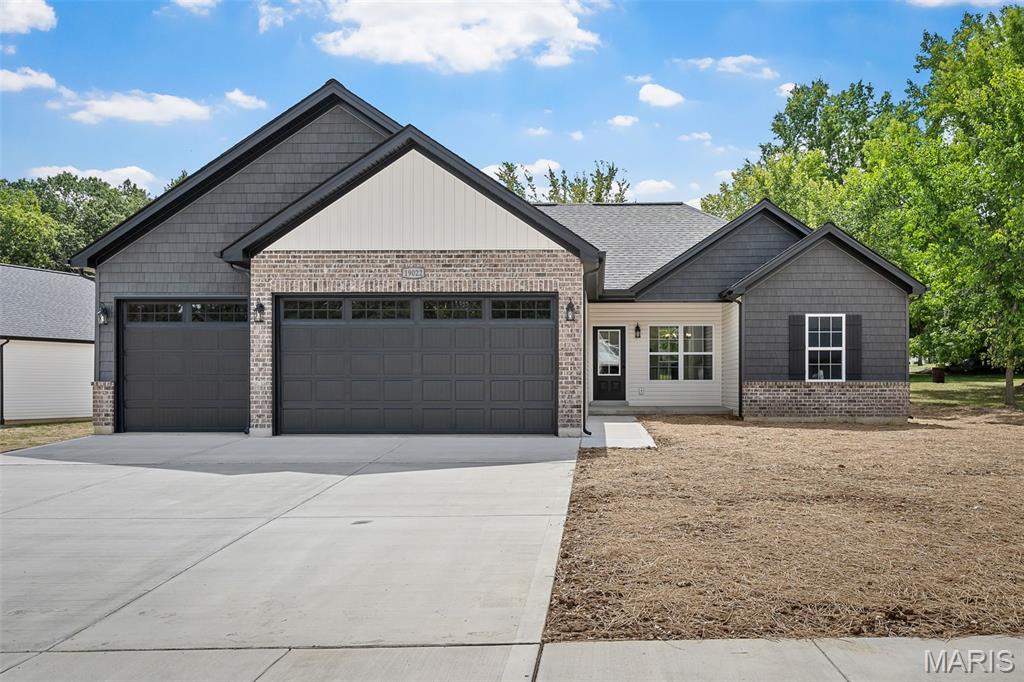 The Blake model is a 1,634 sq ft ranch with a divided bedroom floor plan and 3 car garage. When you walk through the front door you will notice the spacious family room with ceiling fan which is open to the chef's kitchen with an oversize island and granite counter tops. There are two spacious bedrooms both with ceiling fans and a bathroom just off the family room. The massive owner's suite features a large walk in closet, ceiling fan, and bathroom with a double bowl vanity, separate shower with glass shower door, and tub. There is a main floor laundry and a separate mud room. You will notice can lights throughout and all appliance packages come with a refrigerator. Downstairs you will notice a full rough in for your future expansion and a walkout with a sliding glass door and two windows, if the lot allows. Front and side yards will be sodded. All homes come with a 1 yr builder warranty and 2-10 year warranty for yrs 2-4. Come by and pick your lot and make your home your own!