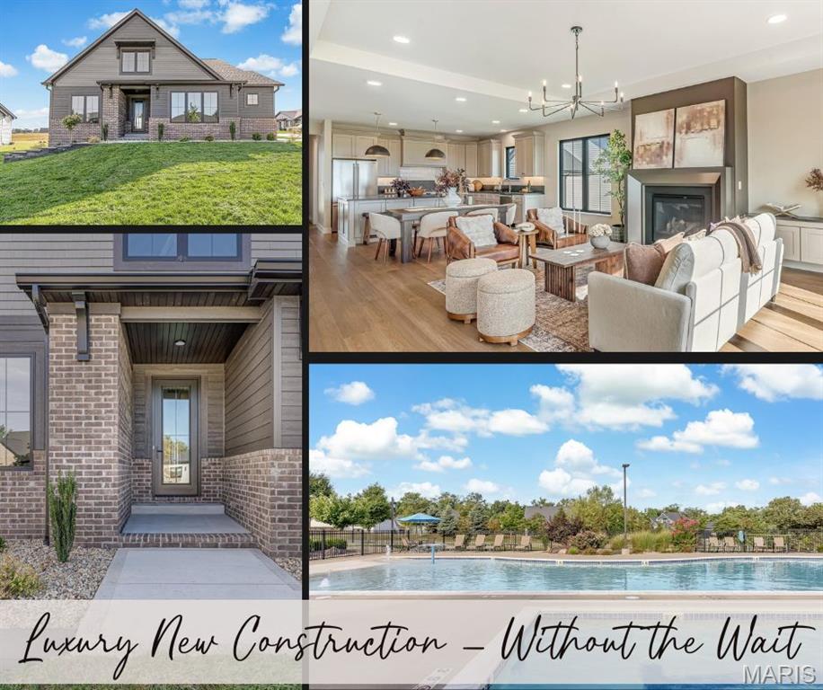 Nestled in the highly sought-after Hawthorne Hills community, this exceptional 6 bedroom story-and-a-half home offers uncompromising craftsmanship and thoughtful design without the typical wait for luxury new construction. Every detail of this property features high-end finishes with a floor plan built for both everyday living and effortless entertaining. From the moody foyer that sets the tone with stunning lighting to the striking, open main level anchored by soaring ceilings and abundant natural light, you will immediately feel at home.

The gourmet kitchen is designed to impress. A generous center island serves as the perfect gathering spot for casual meals, entertaining, or morning coffee, while upgraded appliances bring both style and performance. Custom cabinetry creates abundant storage, complemented by a gorgeous range hood and stunning tile backsplash that make the room feel perfectly appointed. A large pantry rounds out the kitchen, providing ample room to keep everything organized and within easy reach. The open concept living and dining area is accented with beautiful lighting and a stunning hearth with gas fireplace for cooler days, creating a space that makes everyone want to stay a while. Step outside to relax on the easy-to-maintain Trex deck, perfect for morning coffee.

The primary suite is filled with natural light and offers a spacious layout with a walk-in closet. The primary bath is a private retreat designed for everyday luxury — dual sinks offer plenty of space for morning routines without the rush, while the beautifully tiled walk-in shower creates a spa-like escape. Elegant gold hardware throughout adds a refined, polished touch. The main level is rounded out with a laundry room, mud room, full bath, and flex room that can be used as an additional bedroom, office, playroom, or guest space.

Upstairs offers privacy and flexibility for family or guests with three generously sized bedrooms, each featuring great natural light and a walk-in closet with custom shelving. A large bathroom makes mornings easy and efficient. The finished lower level is the perfect space for relaxing, with a large family room featuring a rough-in for a future wet bar, plus a bedroom, full bath, and ample storage — ideal for extended family, guests, or a private retreat of your own.

Built to the same standards that make this builder worth waiting for, this home is loaded with premium upgrades rarely found as standard. Andersen windows and LP SmartSide siding deliver beauty and lasting energy efficiency. The lawn features irrigation and premium landscaping to keep it lush with minimal effort, and the side-loading garage is insulated for comfort and efficiency year-round. Every upgrade reflects the same meticulous craftsmanship found throughout the home.

Hawthorne Hills offers a lifestyle few communities can match: over 10 acres of pristine greenspace, a five-acre lake with elegant fountains, and a resort-style community pool complete with a beach-entry kiddie area, lap pool, and expansive sun deck. This is luxury living, elevated — and available today.