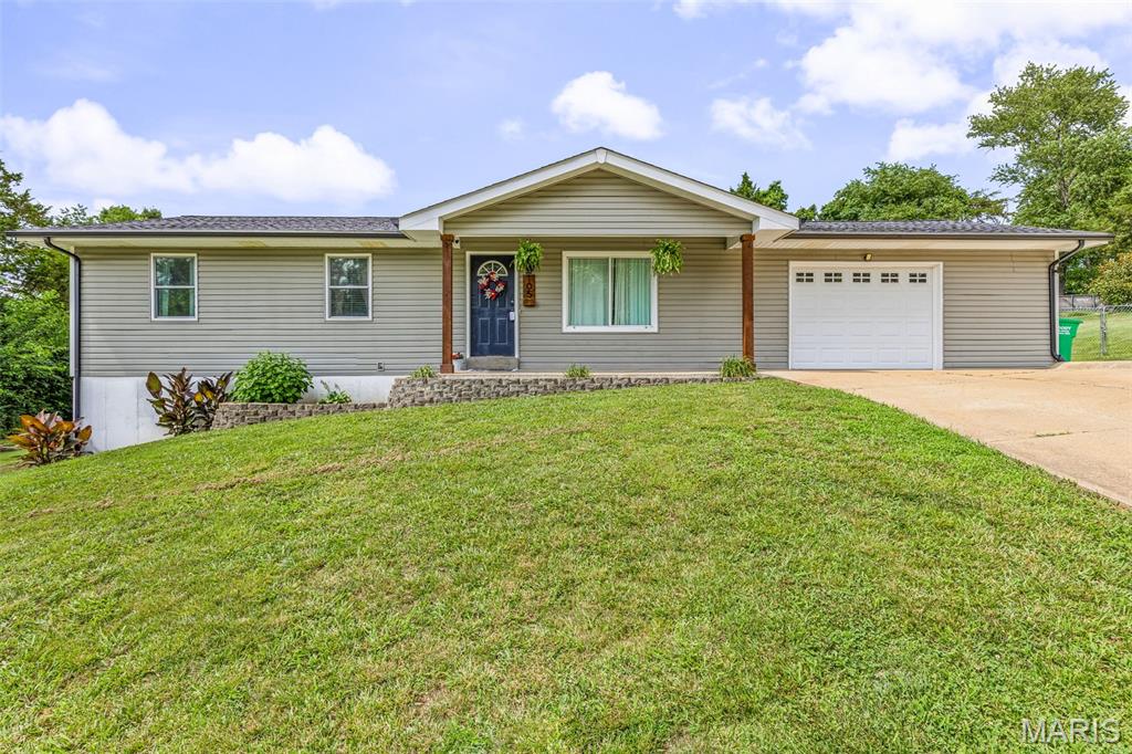 This 3 bed, 2 bath ranch as easy access to Hwy A and Z. Nestled back on a dead end street with a large yard and outbuilding for all your extra storage needs. The garage is a 2 car garage with a one car door. Located in Hillsboro School District with easy access to the Festus business district.