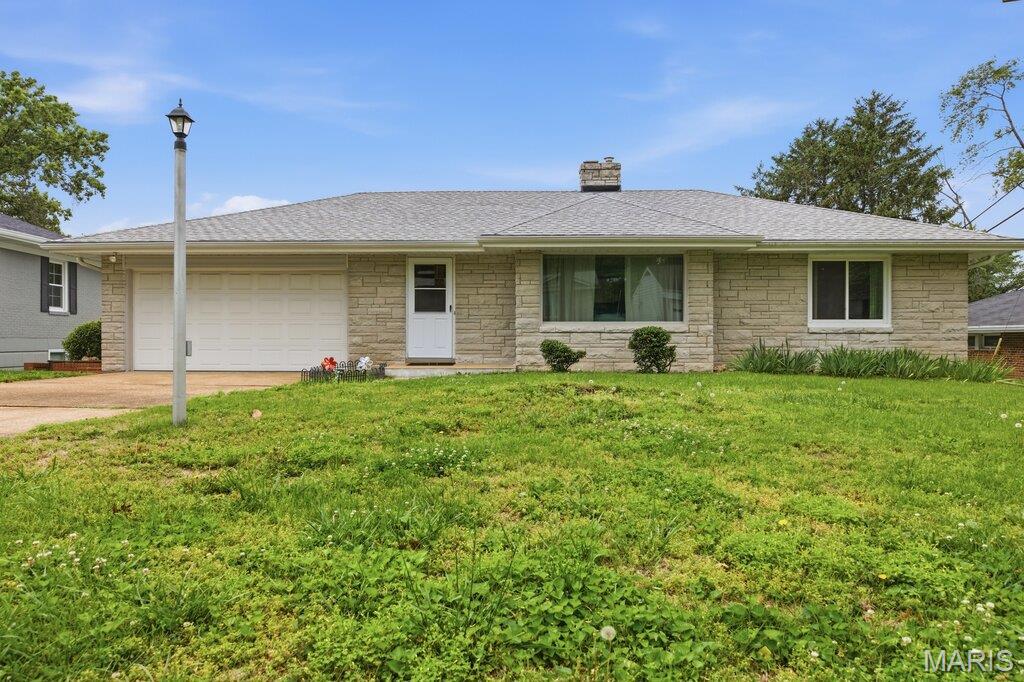 Welcome to this charming all-brick 2-bedroom ranch in the heart of Crestwood! Meticulously maintained and exceptionally clean, this home offers the perfect blend of comfort, character, and convenience. Step inside to a bright and inviting open floor plan filled with abundant natural light from the many oversized windows. Beautiful hardwood flooring flows throughout the main living areas and both generously sized bedrooms, creating a warm and timeless feel. Did we mention there is a Wood burning fireplace?! The main-level full bathroom perfectly complements the home’s style and functionality (and it even includes a tub)! The spacious kitchen offers plenty of room for cooking and entertaining, while the dedicated dining area provides the perfect space for everyday meals or hosting guests. Just off the main living area, you’ll find a cozy enclosed sunroom—an ideal spot to relax and unwind year-round. The lower level adds even more living space with a large recreation room and a second full bathroom featuring a walk-in shower, making it perfect for entertaining, guests, or a home office setup. Outside, the oversized garage includes an additional bump-out area that’s ideal for a workshop, hobby space, or extra storage. Major updates include a roof and siding that are both less than one year old, offering added peace of mind. Located within walking distance to Grant’s Trail, Grant’s Farm, local parks, restaurants, and shopping, this home combines a fantastic location with move-in-ready appeal. Don’t miss your opportunity to own this wonderful Crestwood home—schedule your private showing today!